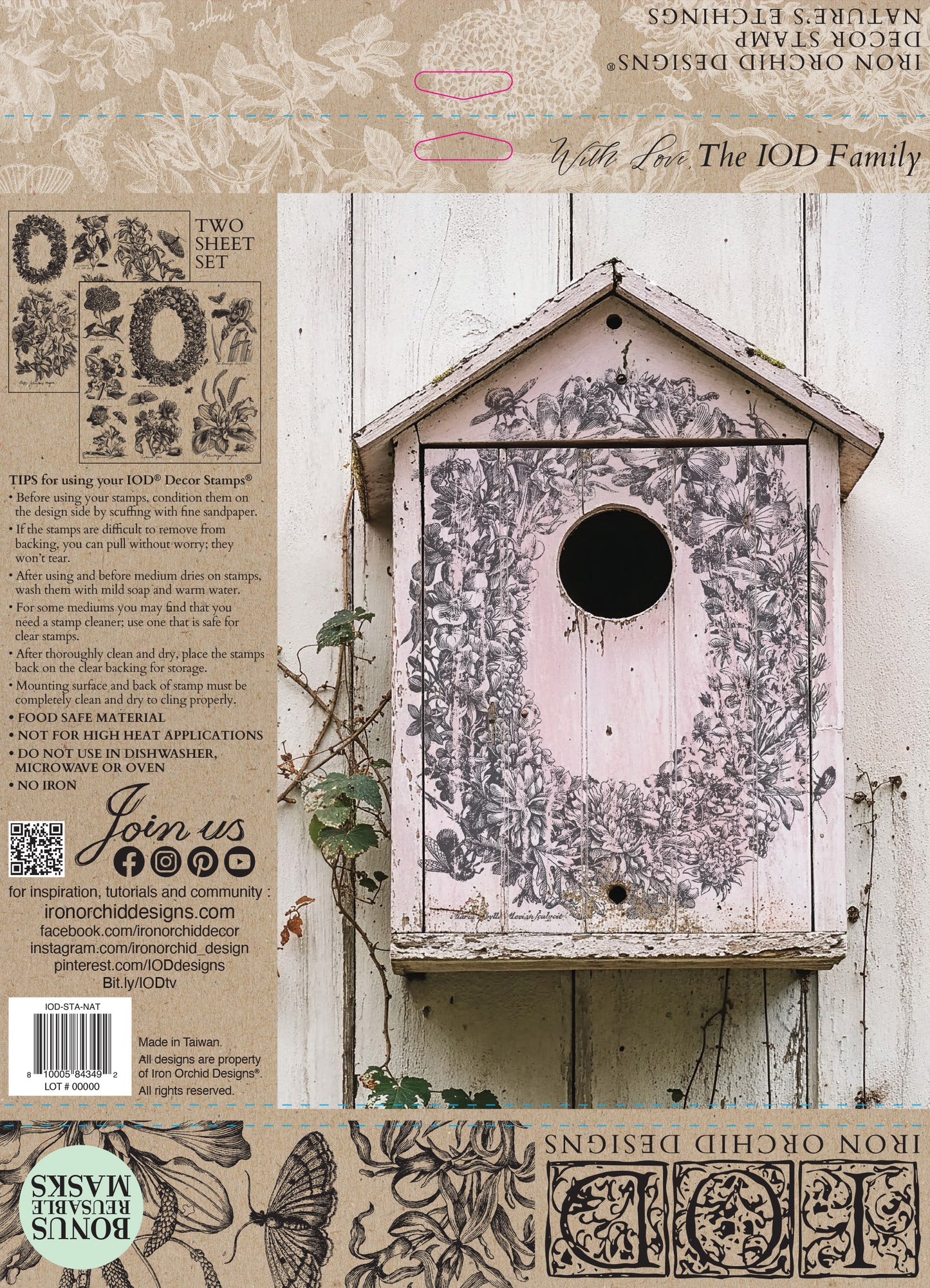 Nature’s Etchings 12 X 12 2 sheets - by Iron Orchid Designs