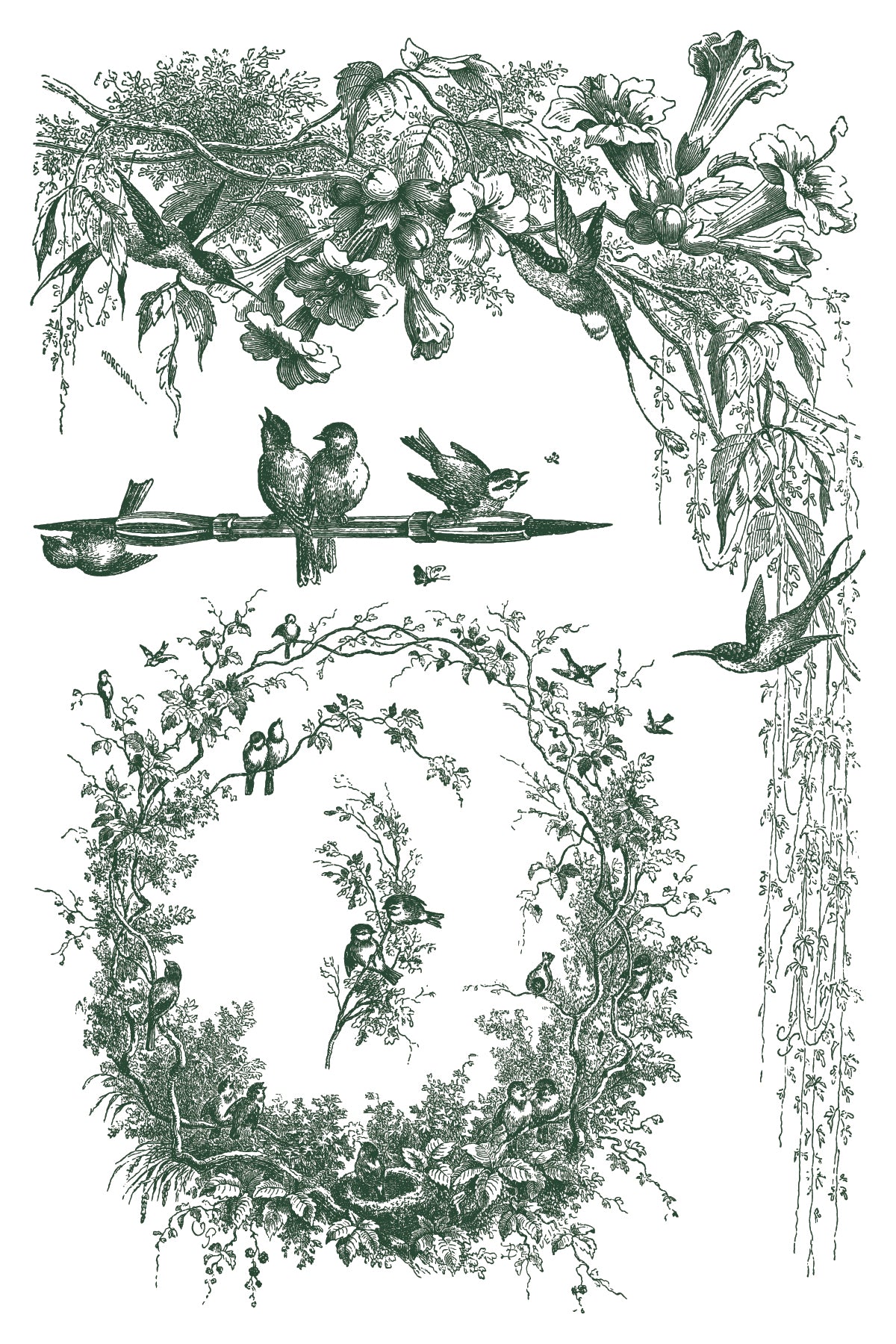 Little Lark IOD Paint Inlay by Iron Orchid Design (8) 8 X 12 Sheets Limited Release