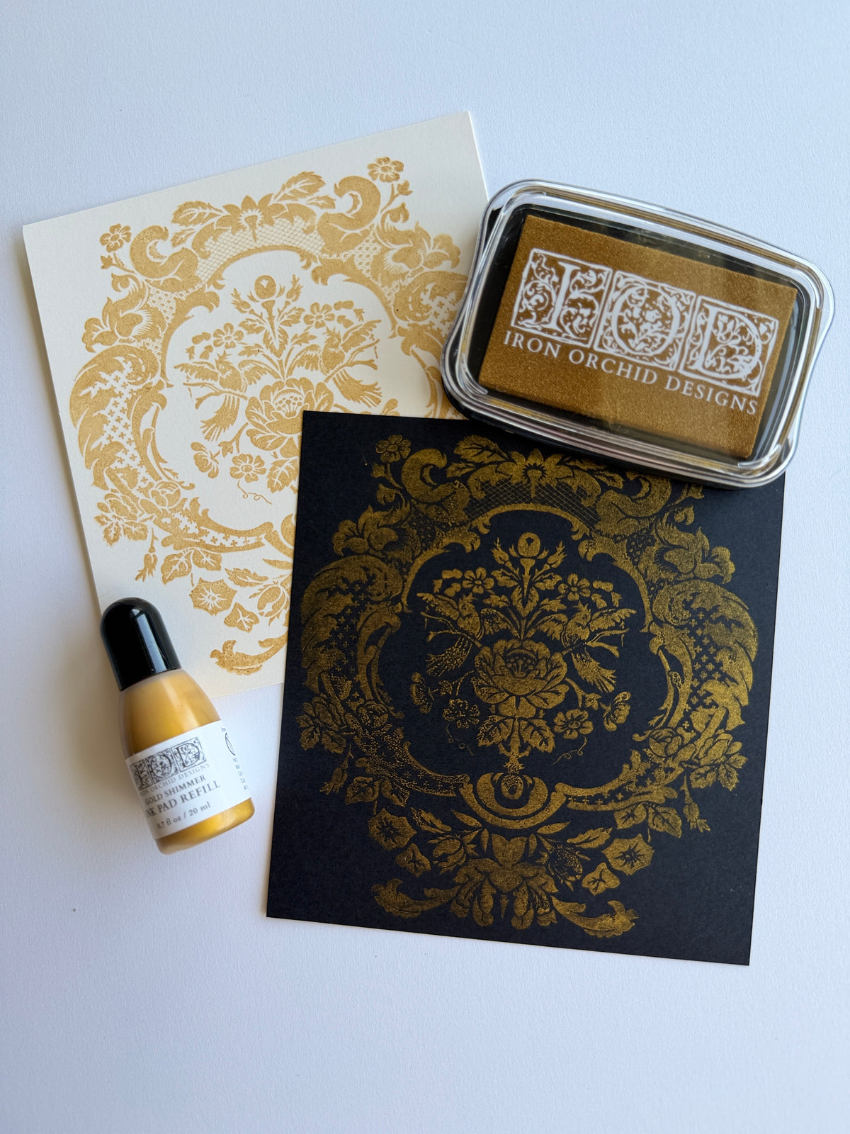 Gold Shimmer IOD Decor Ink Pad - Pre-fillled - Iron Orchid Design - New Release