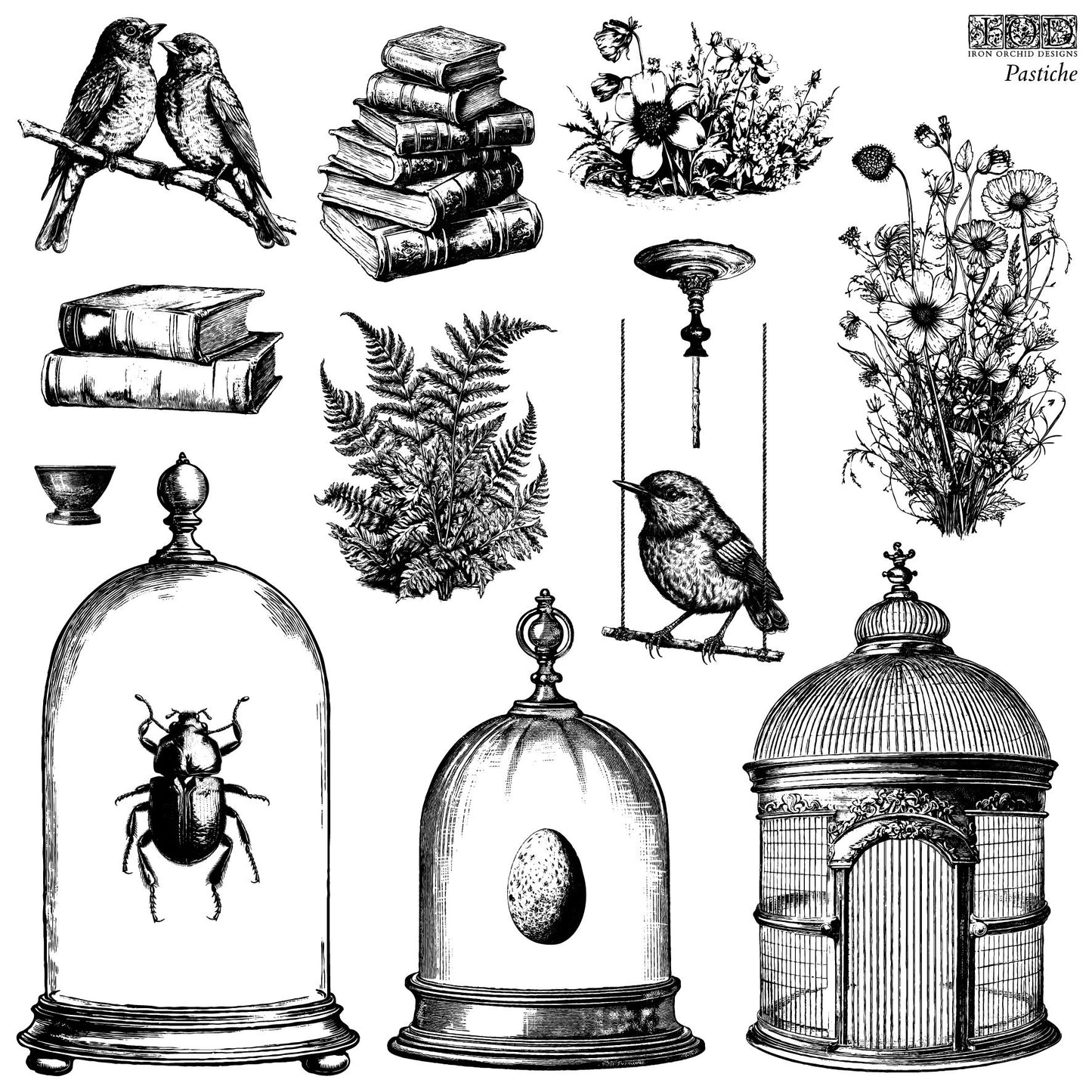 Dup remove Pastiche 12 IOD stamp 2 sheets - by Iron Orchid Designs