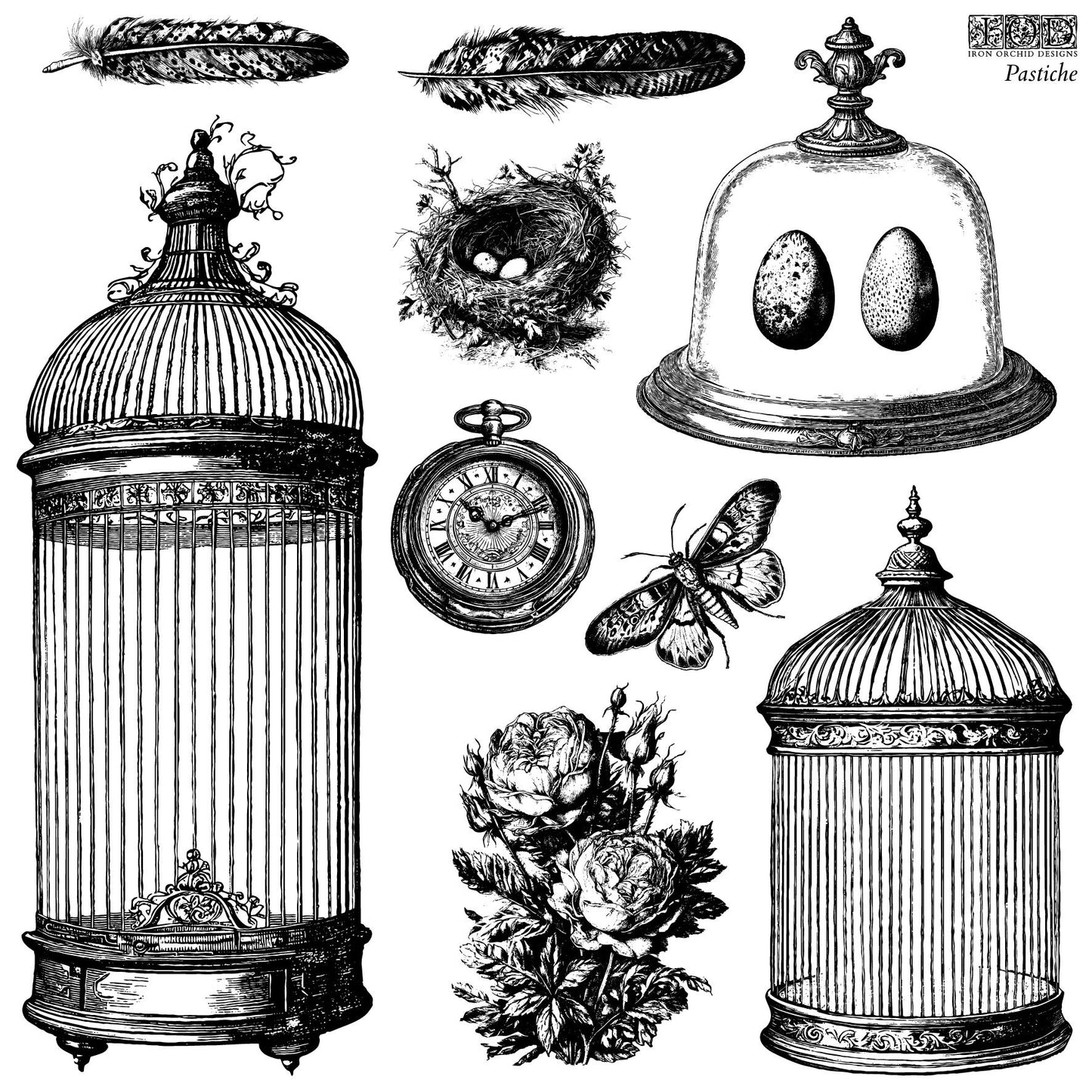 Dup remove Pastiche 12 IOD stamp 2 sheets - by Iron Orchid Designs