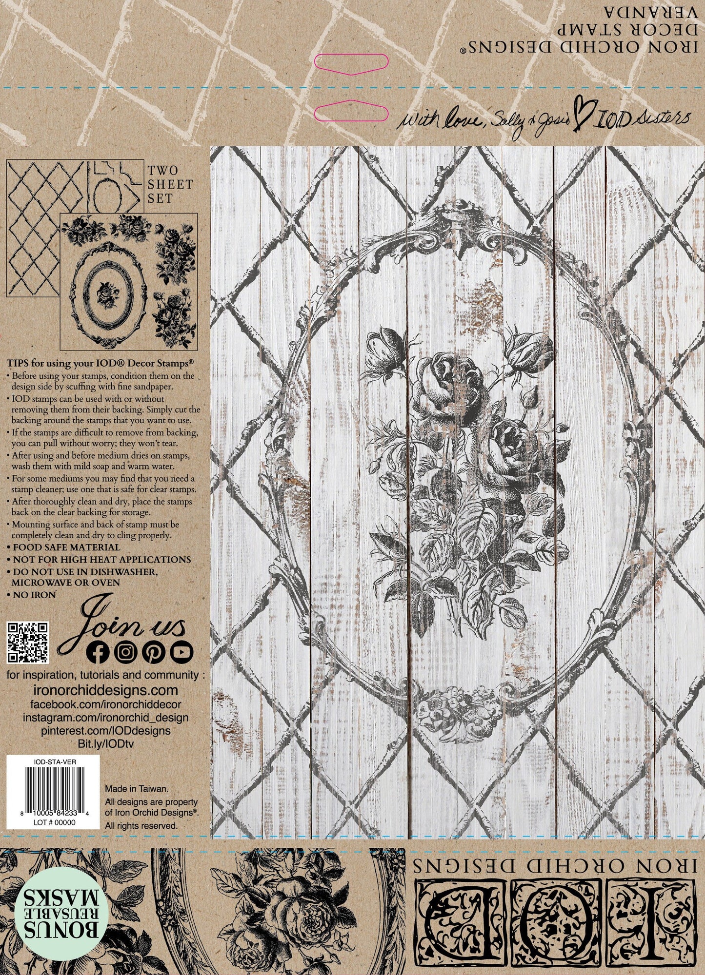 Veranda IOD stamp 2 sheets - by Iron Orchid Designs