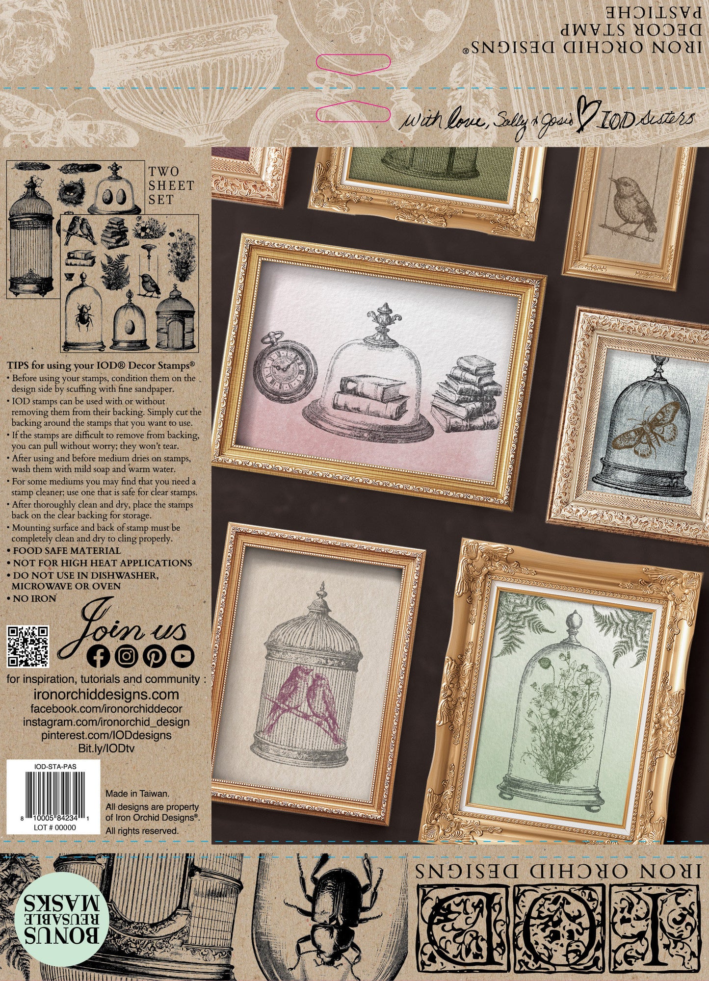 Dup remove Pastiche 12 IOD stamp 2 sheets - by Iron Orchid Designs