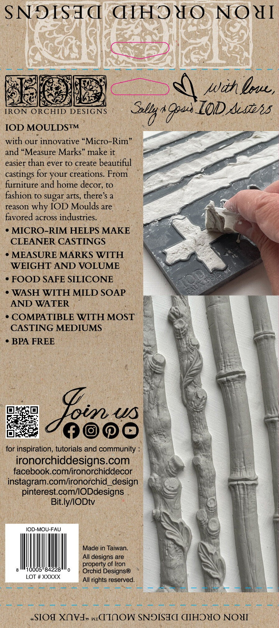 Faux Bois IOD décor mould 6 x 10 - by Iron Orchid Designs