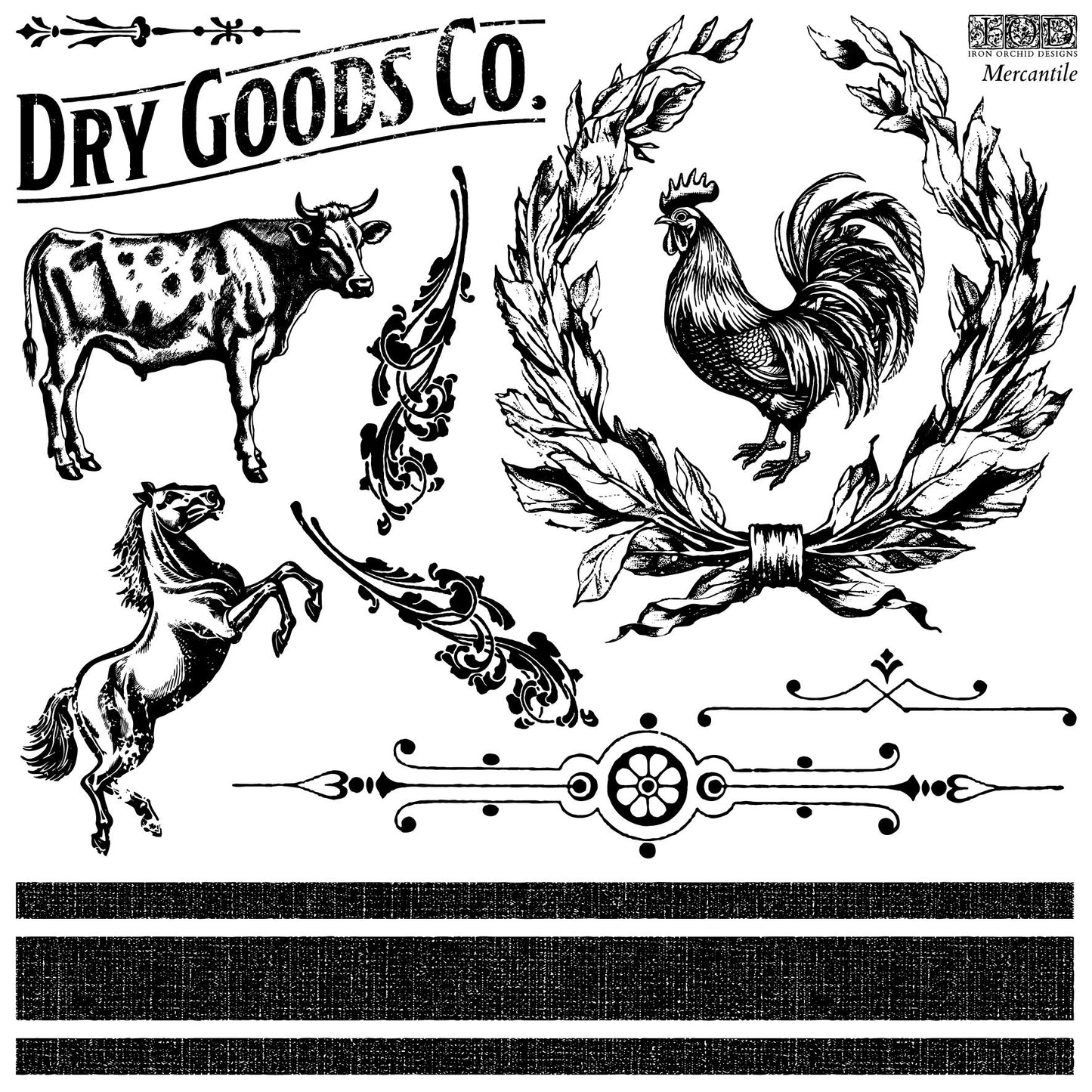 Mercantile IOD stamp 2 sheets - by Iron Orchid Designs