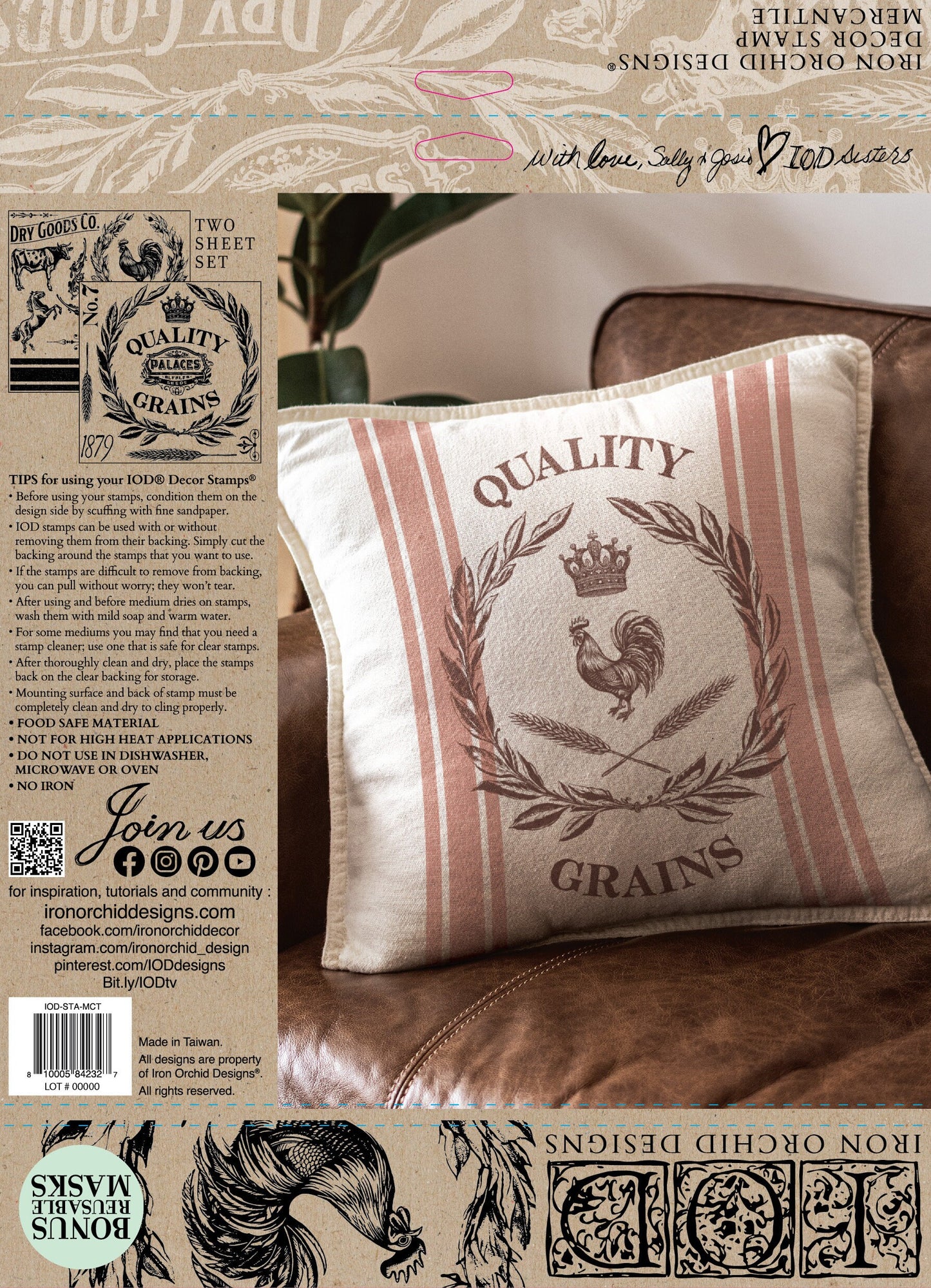 Mercantile IOD stamp 2 sheets - by Iron Orchid Designs