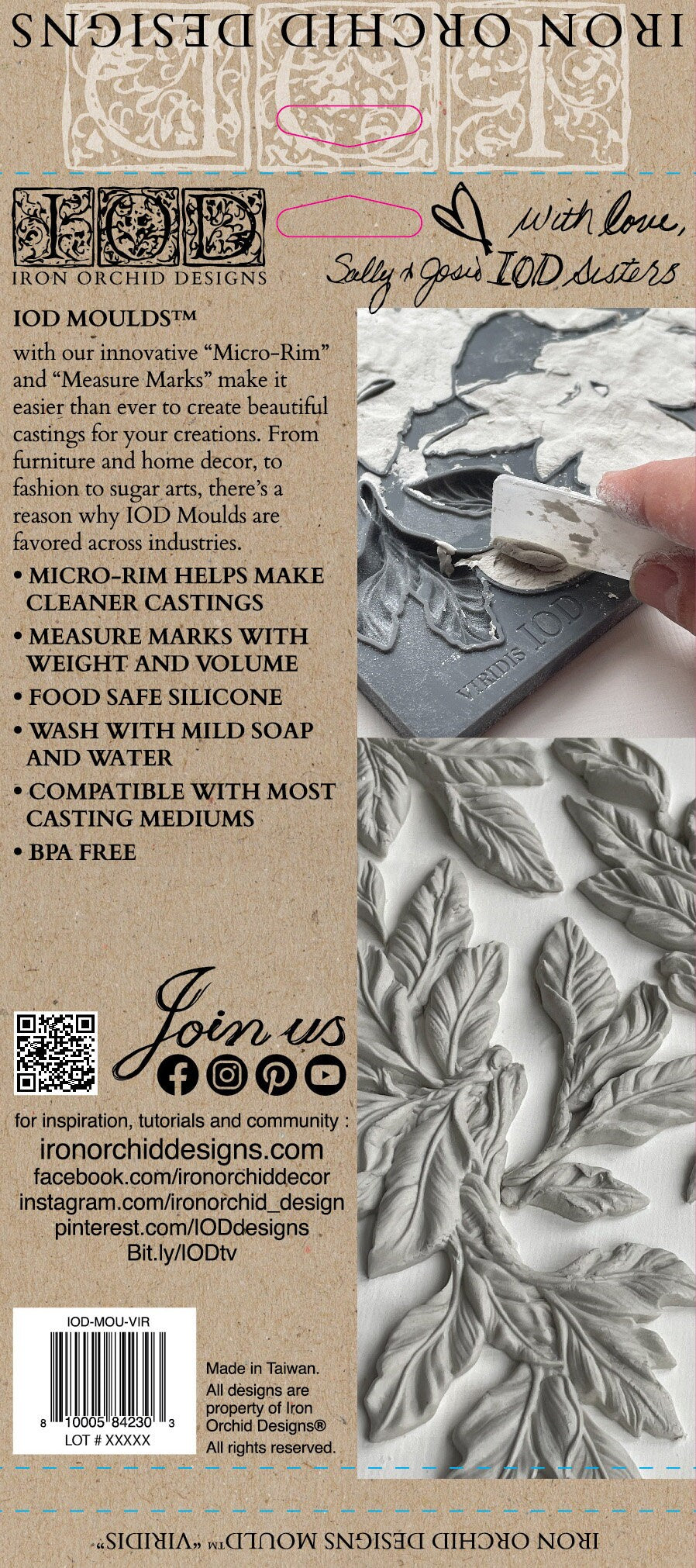 Viridis IOD décor mould 6 x 10 - by Iron Orchid Designs