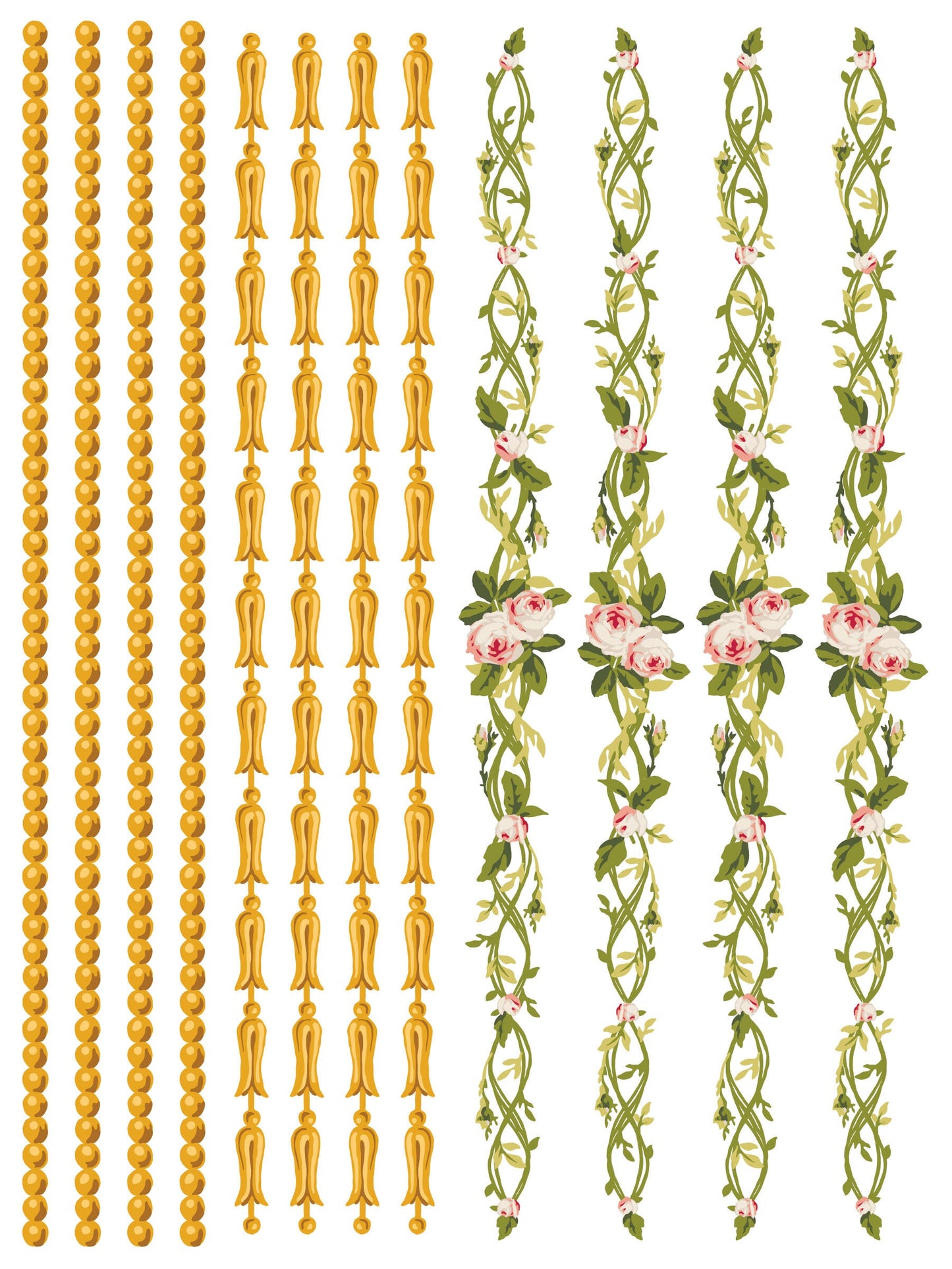 Petite Fleur Pink IOD Paint Inlay by Iron Orchid Design (4) 12 X 16 Sheets - Limited Release