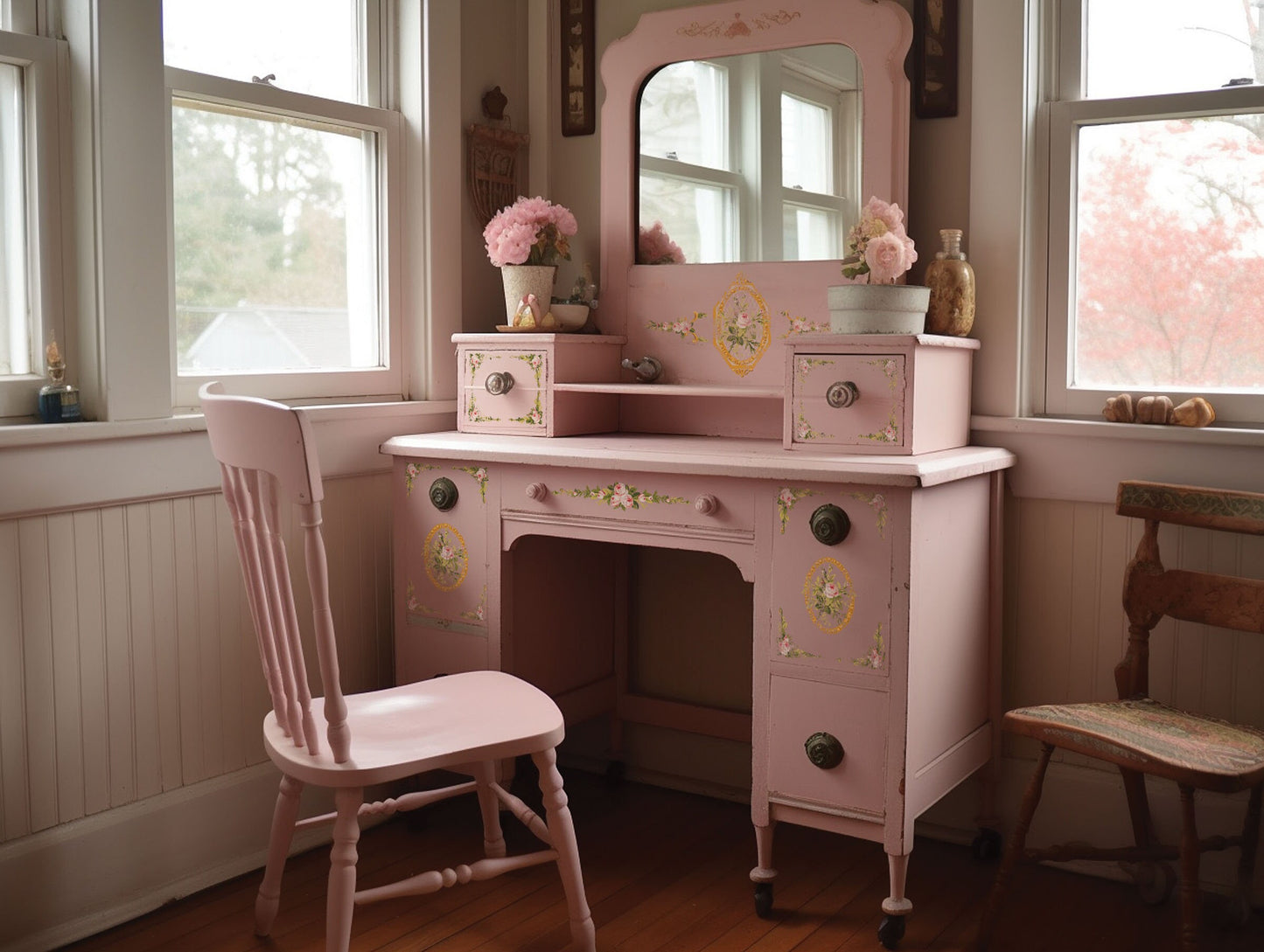 Petite Fleur Pink IOD Paint Inlay by Iron Orchid Design (4) 12 X 16 Sheets - Limited Release