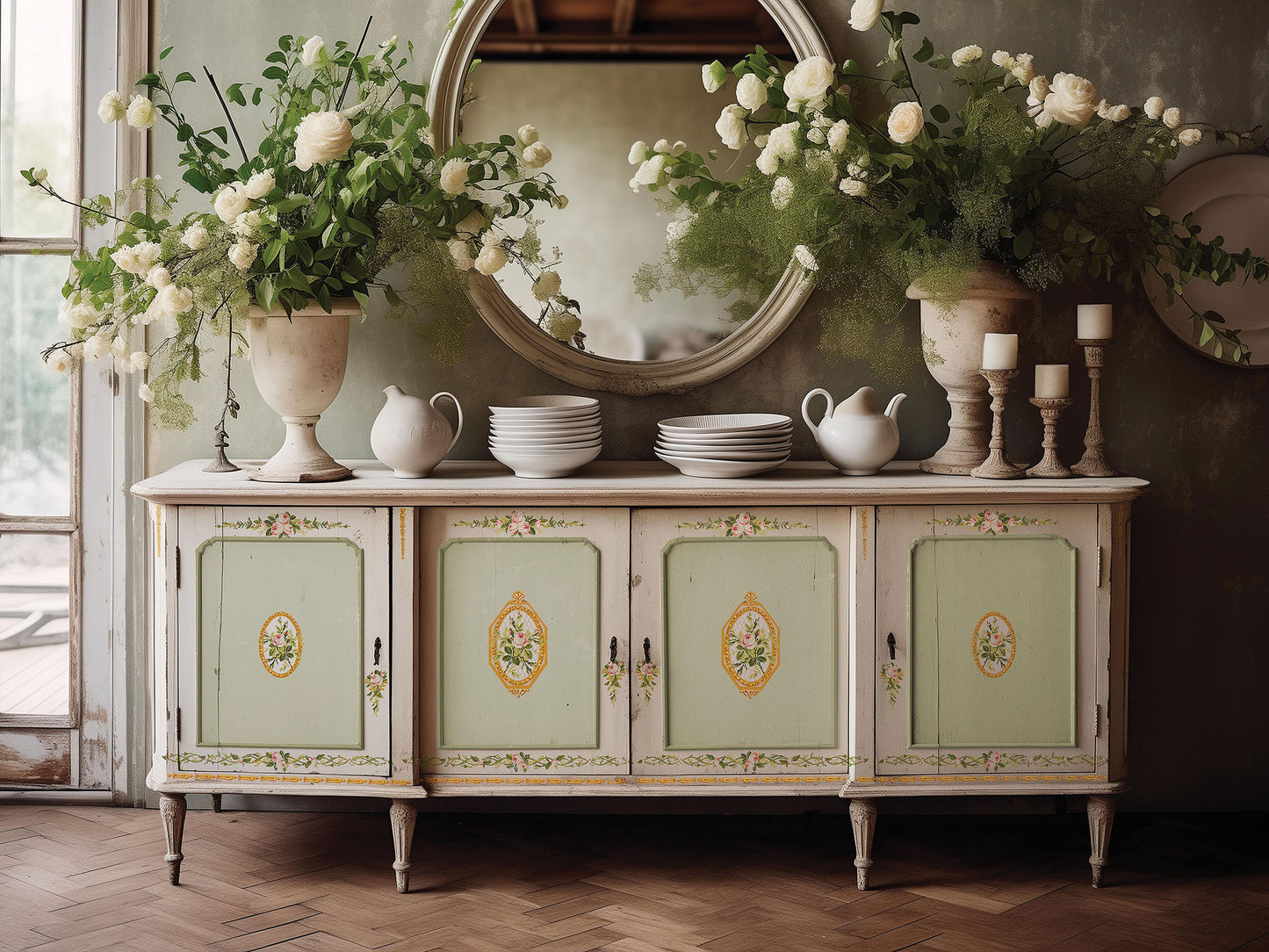 Petite Fleur Pink IOD Paint Inlay by Iron Orchid Design (4) 12 X 16 Sheets - Limited Release