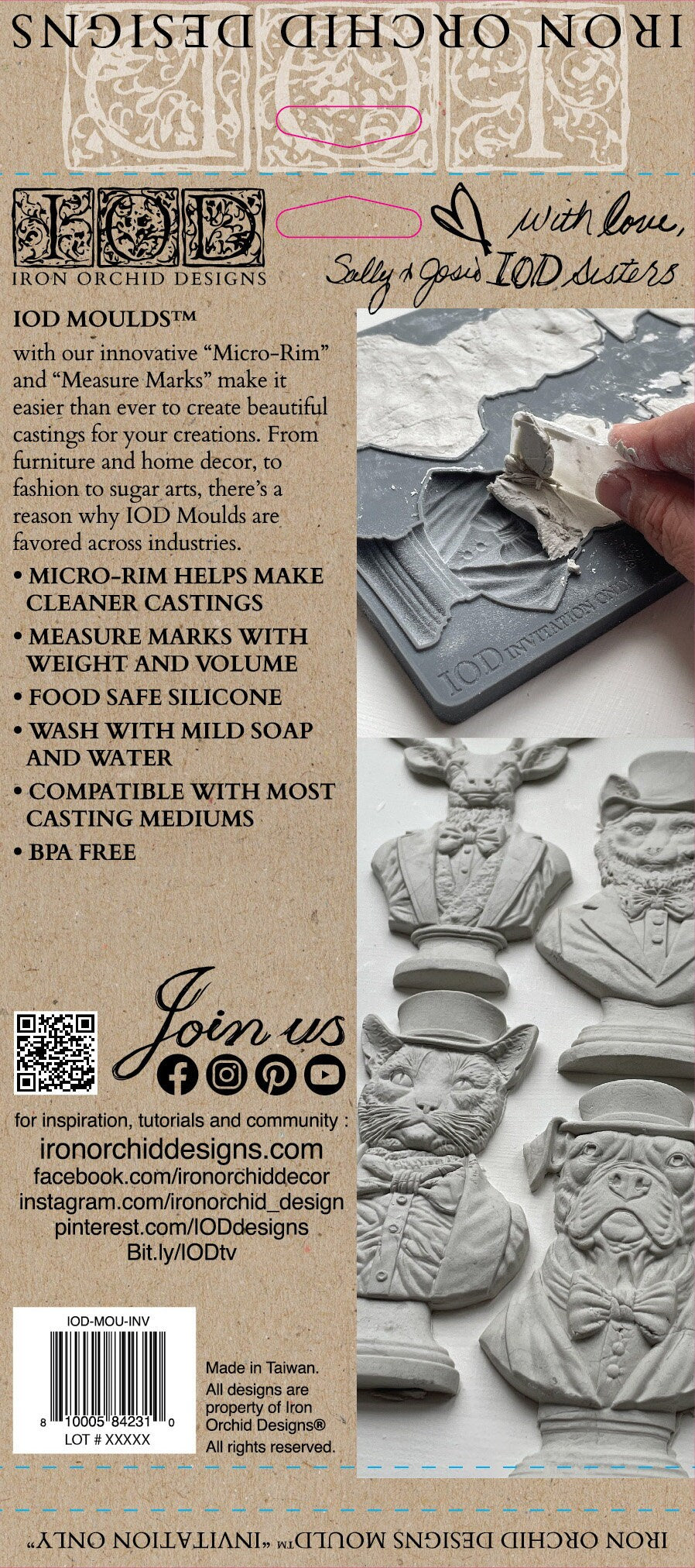 Invitation Only IOD décor mould 6 x 10 - by Iron Orchid Designs