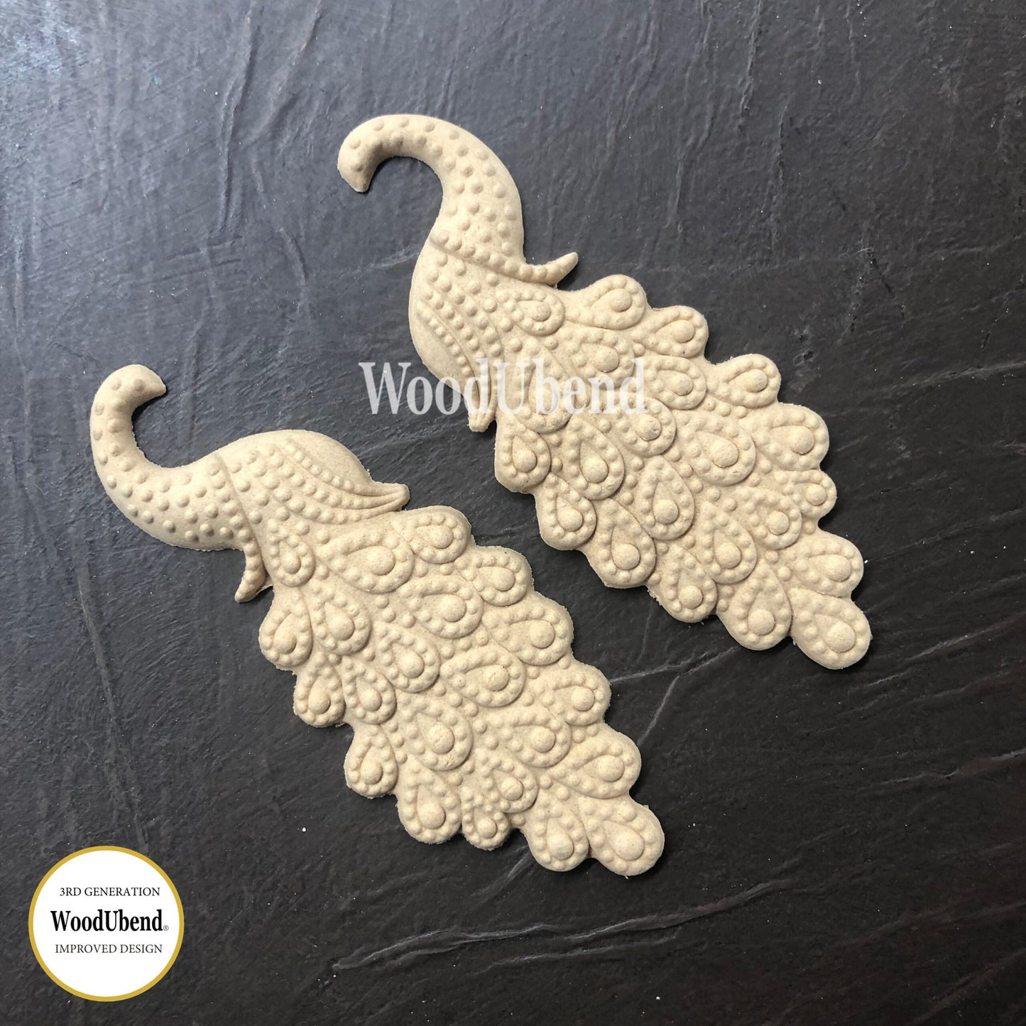 WoodUBend Set Of Peacocks WUB2120 (4.52×1.77in)
