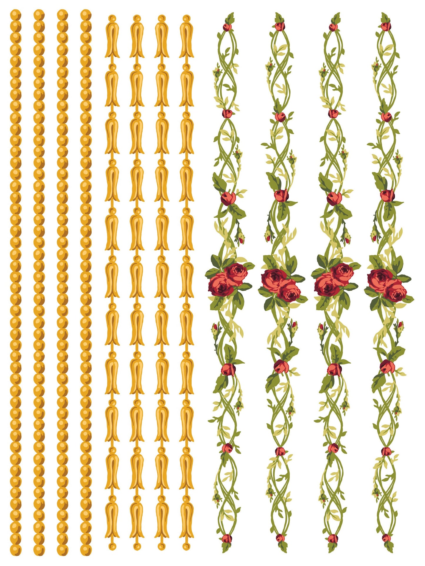 Petite Fleur Red IOD Paint Inlay by Iron Orchid Design (4) 12 X 16 Sheets - Limited Release