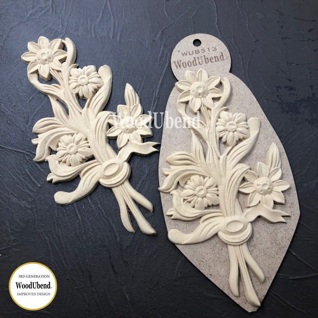 WoodUBend Pack Of Two Flower Bouquets WUB0513 (9.05×4.92in)