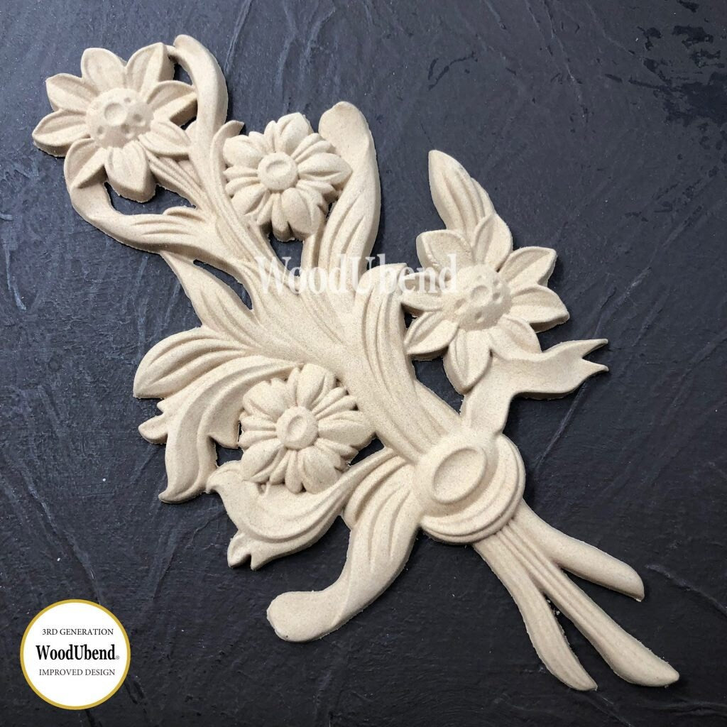 WoodUBend Pack Of Two Flower Bouquets WUB0513 (9.05×4.92in)