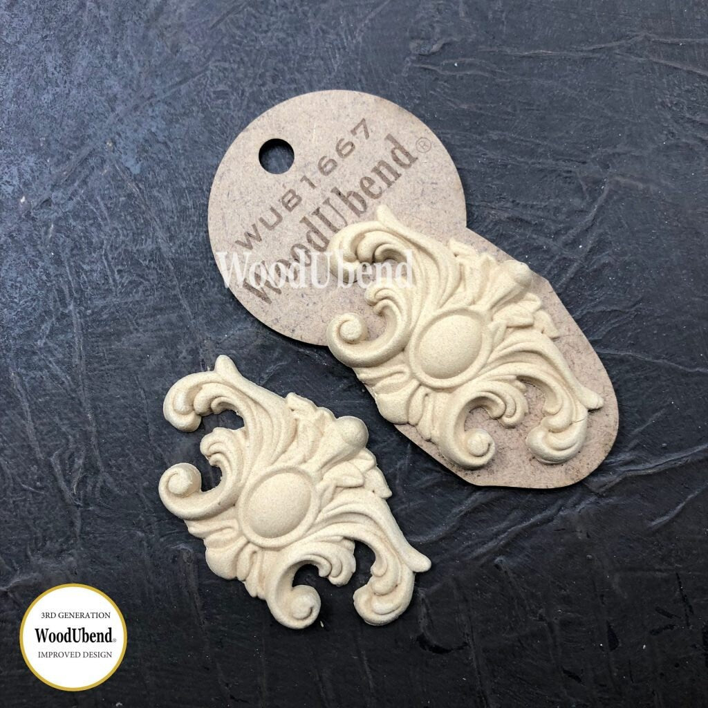 WoodUBend Pack Of Two Decorative Plume WUB1667 (2.95×1.96in)