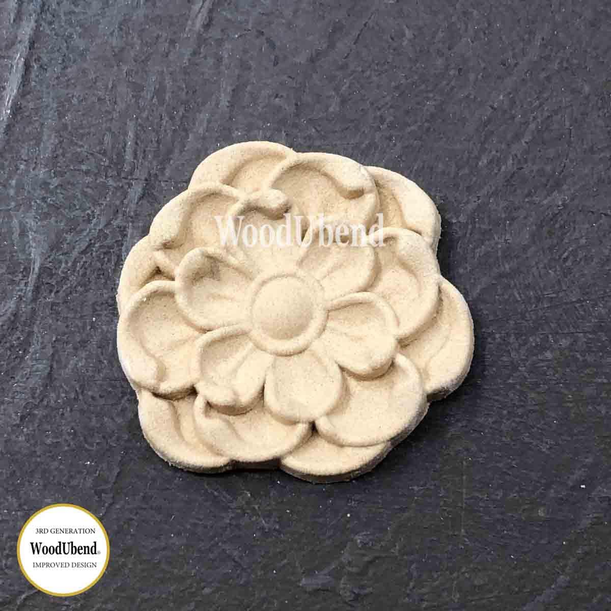 WoodUBend Pack of Five Classic Multi Petal Flowers WUB0355 (1.96×1.96in)