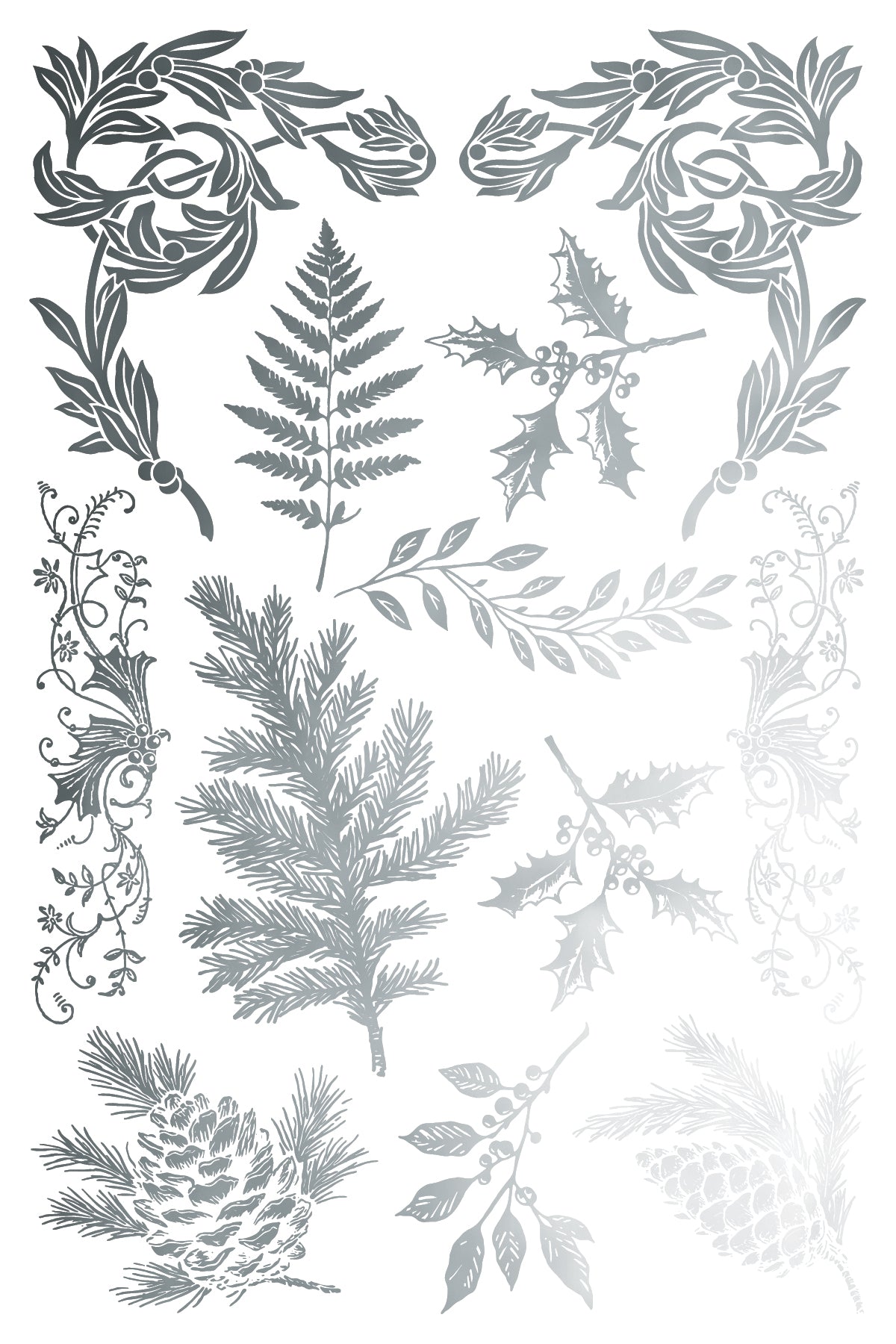 Figgy & Flourish IOD Foil Transfer Pad (8) 8 x 12 Sheets by Iron Orchid Designs Rub-On Furniture Transfer Decal 2025 Limited Holiday Release