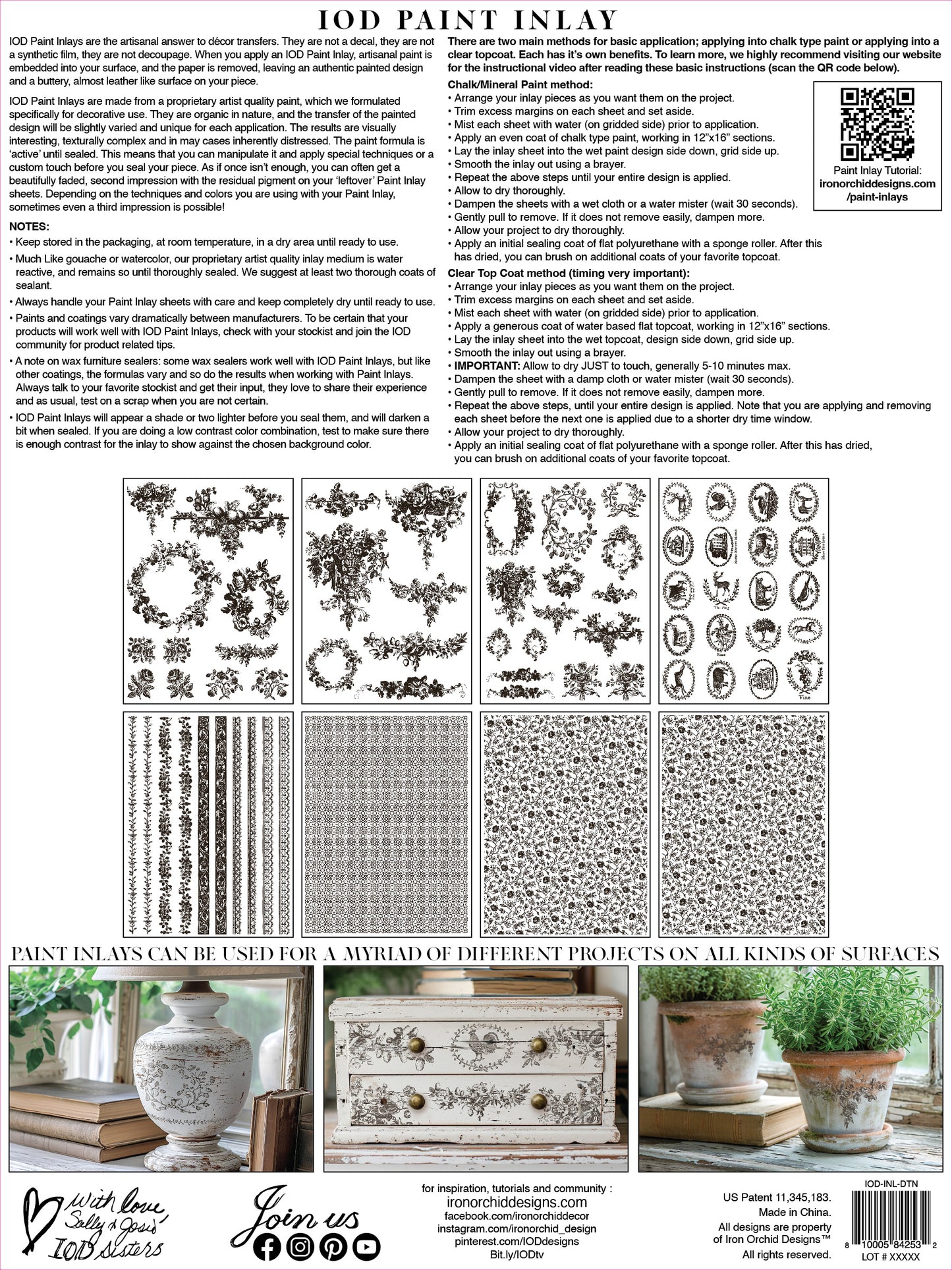 Delft Traditions Noir IOD Paint Inlay by Iron Orchid Design - Limited Release