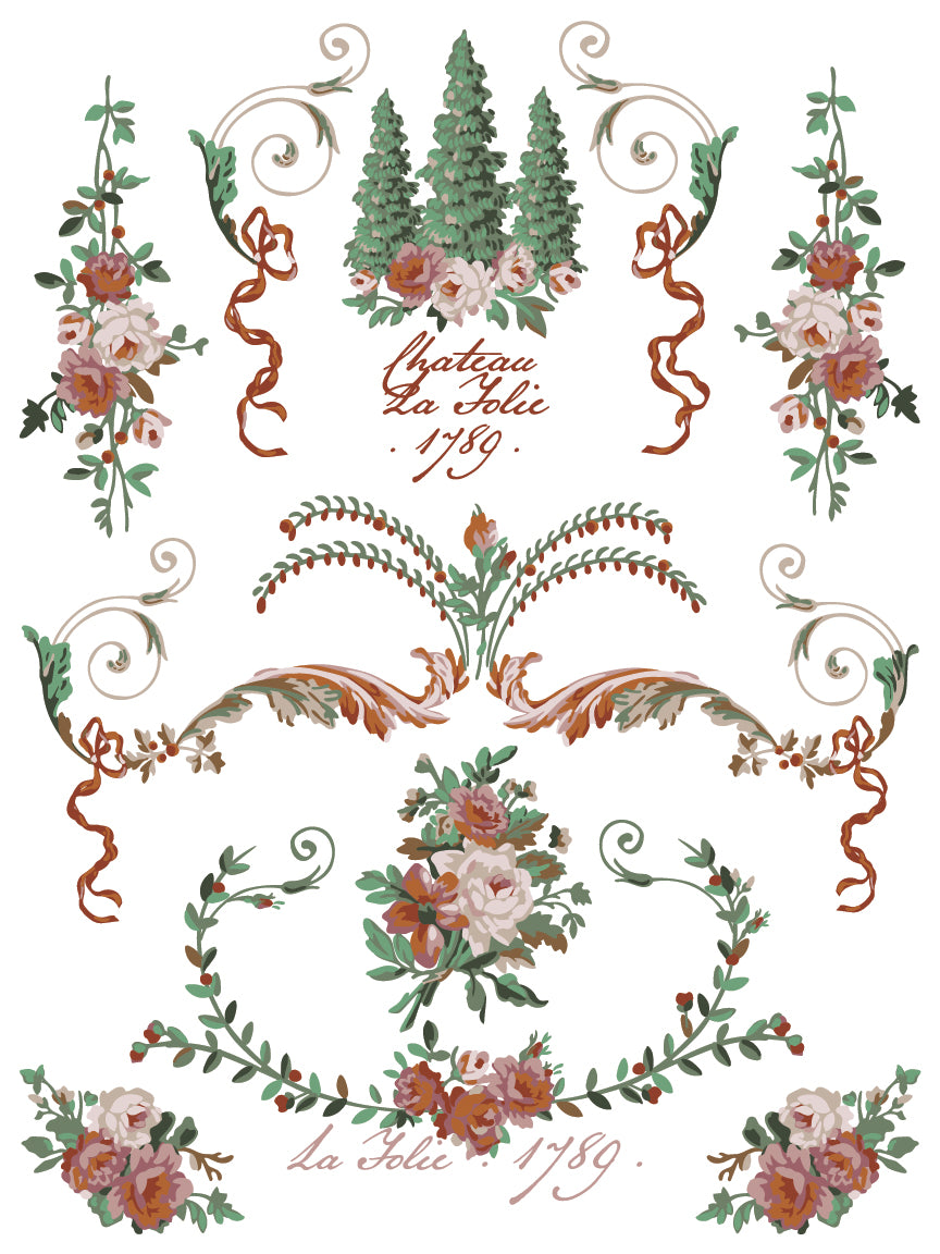 La Folie IOD Paint Inlay by Iron Orchid Design (8) 12 X 16 Sheets - 2025 Limited Holiday Release