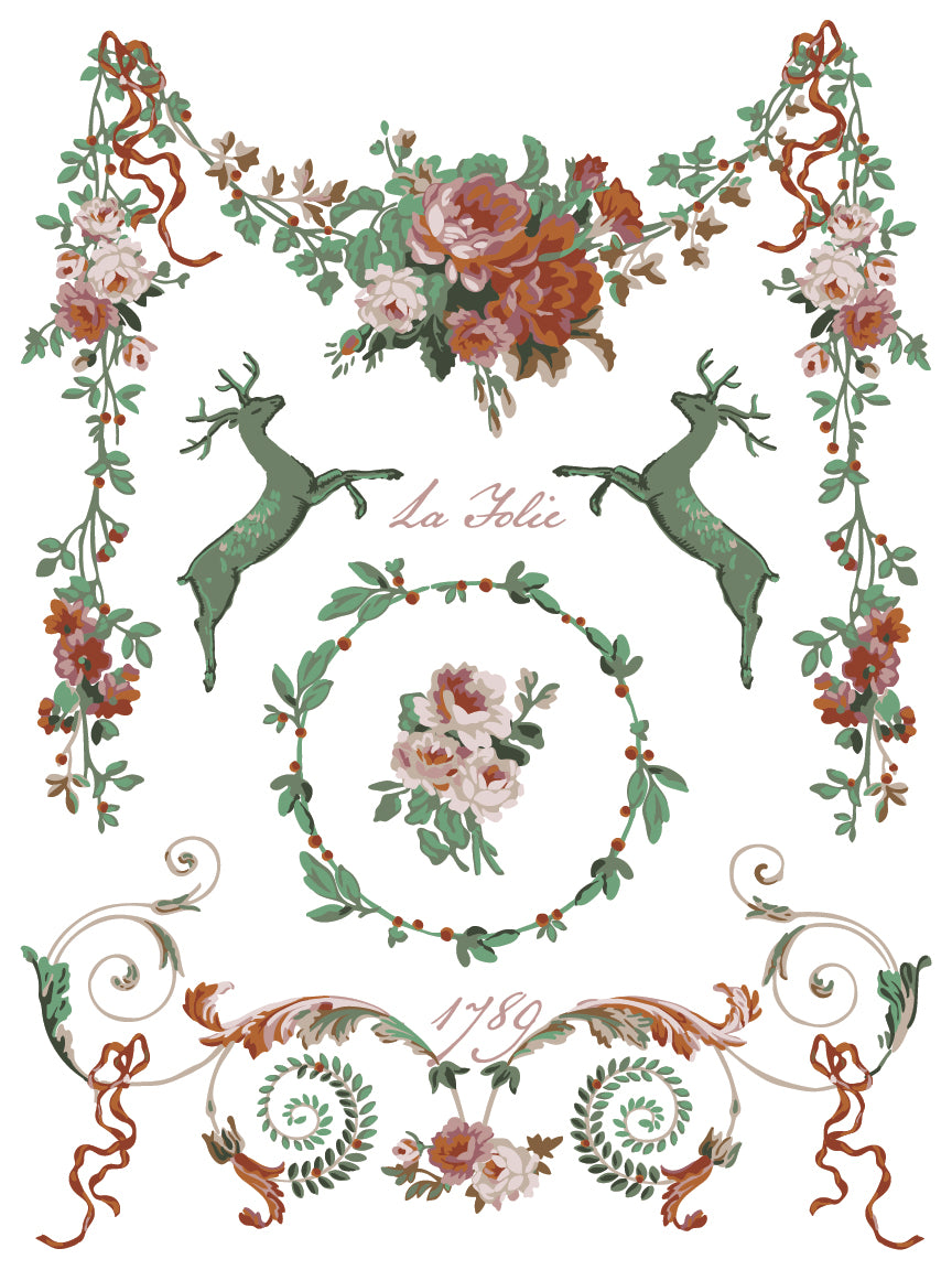 La Folie IOD Paint Inlay by Iron Orchid Design (8) 12 X 16 Sheets - 2025 Limited Holiday Release