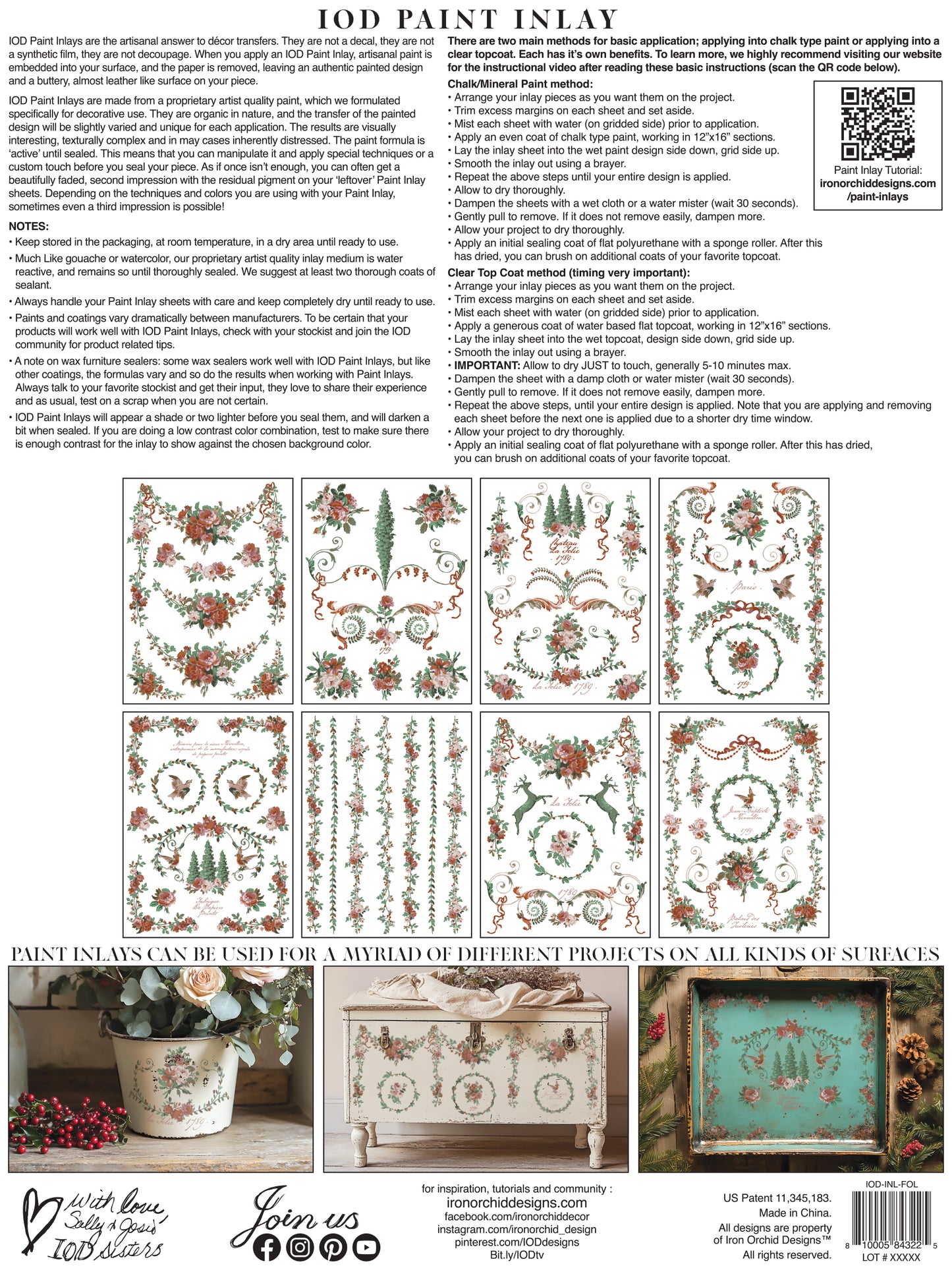 La Folie IOD Paint Inlay by Iron Orchid Design (8) 12 X 16 Sheets - 2025 Limited Holiday Release