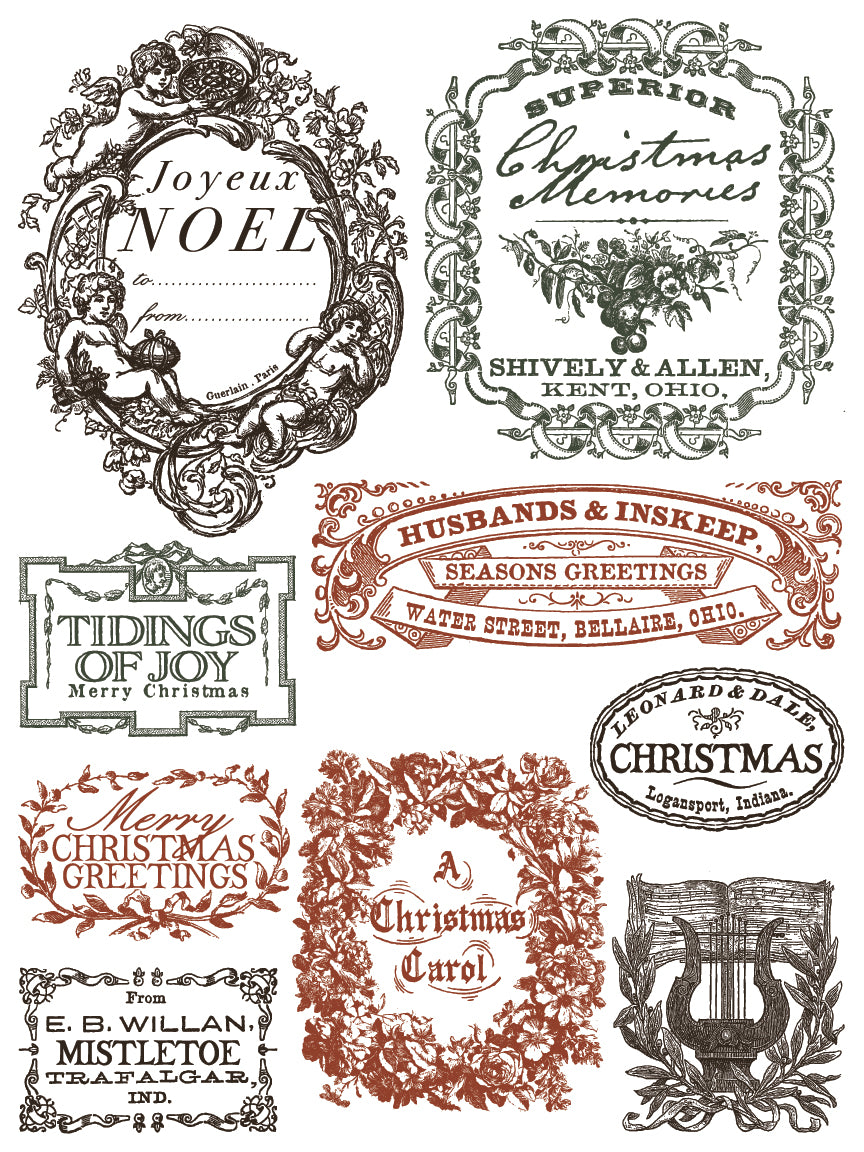 Twelfth Night IOD Paint Inlay by Iron Orchid Design (8) 12 X 16 Sheets - 2025 Limited Holiday Release