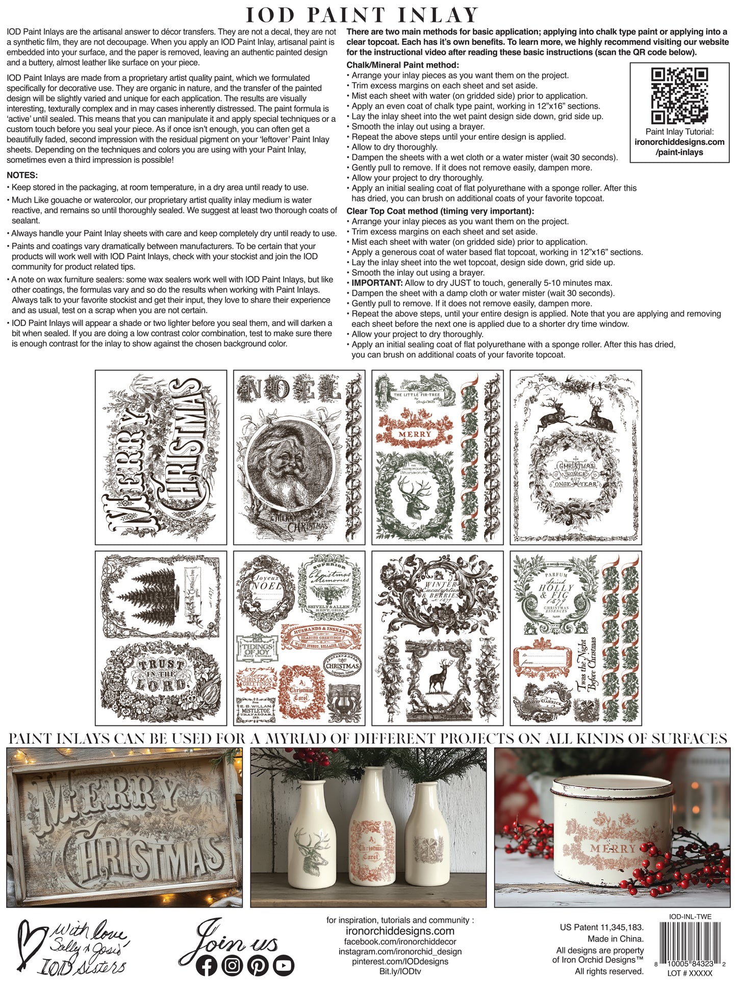 Twelfth Night IOD Paint Inlay by Iron Orchid Design (8) 12 X 16 Sheets - 2025 Limited Holiday Release
