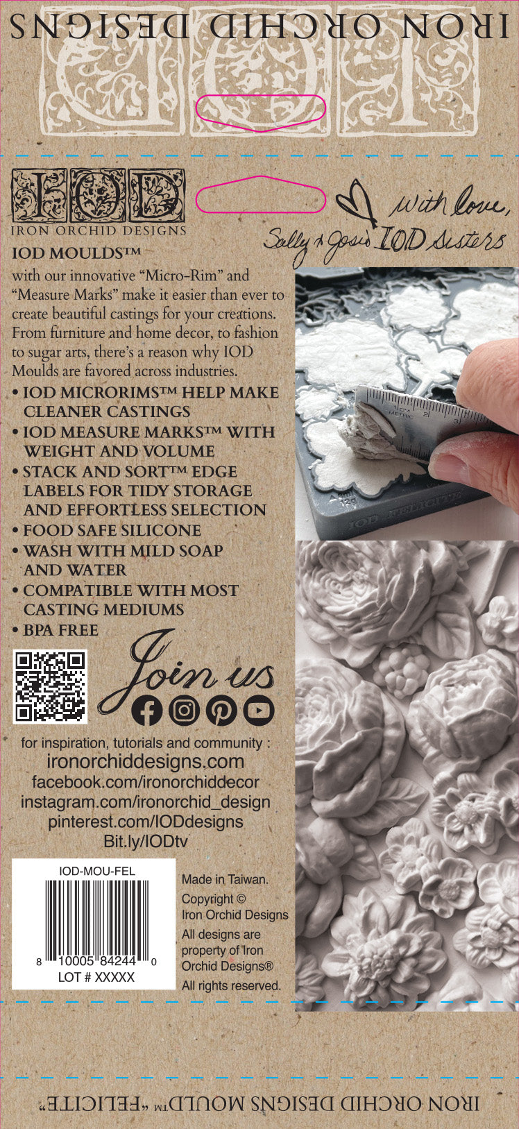 Felicite Mould IOD décor mould 5 x 7 - by Iron Orchid Designs