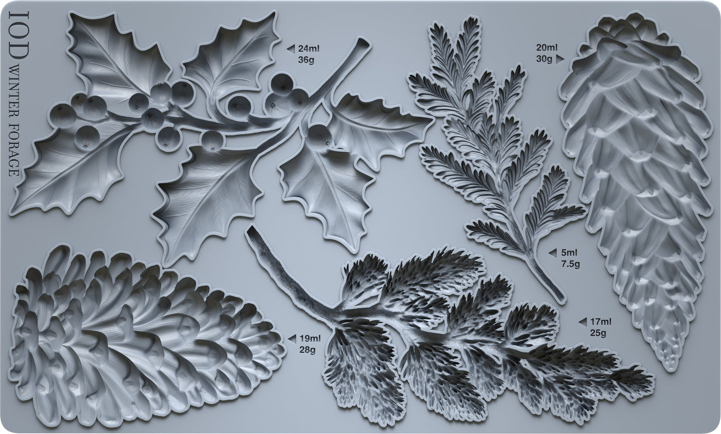 Winter Forage IOD décor mould 6 x 10 - by Iron Orchid Designs - 2025 Holiday Release