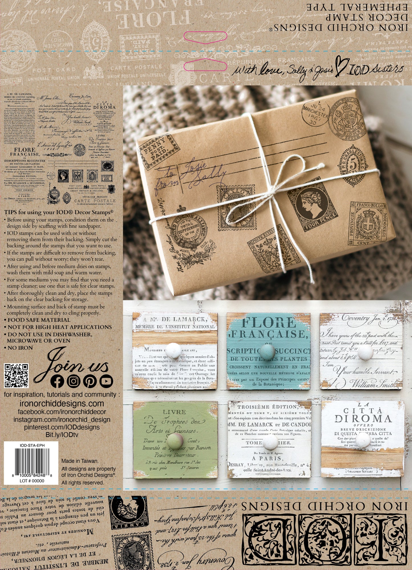 Ephemeral Type 12 x 12 IOD stamp - by Iron Orchid Designs
