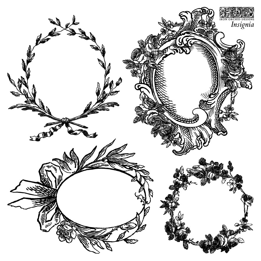Insignia 6 x 6 IOD stamp 4 sheets - by Iron Orchid Designs - New Release