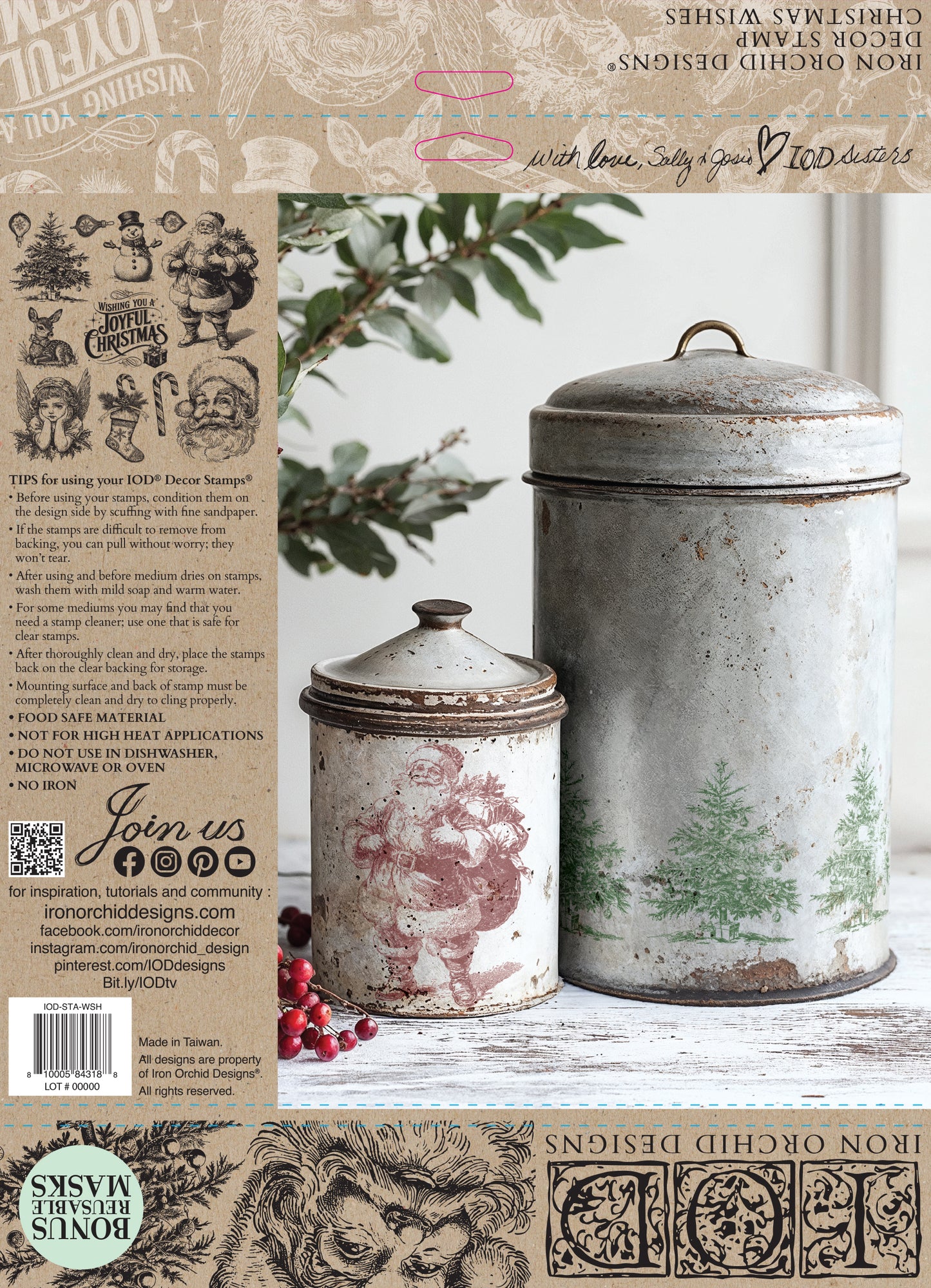 Christmas Wishes 12 x 12 IOD stamp - by Iron Orchid Designs - 2025 Limited Holiday Release