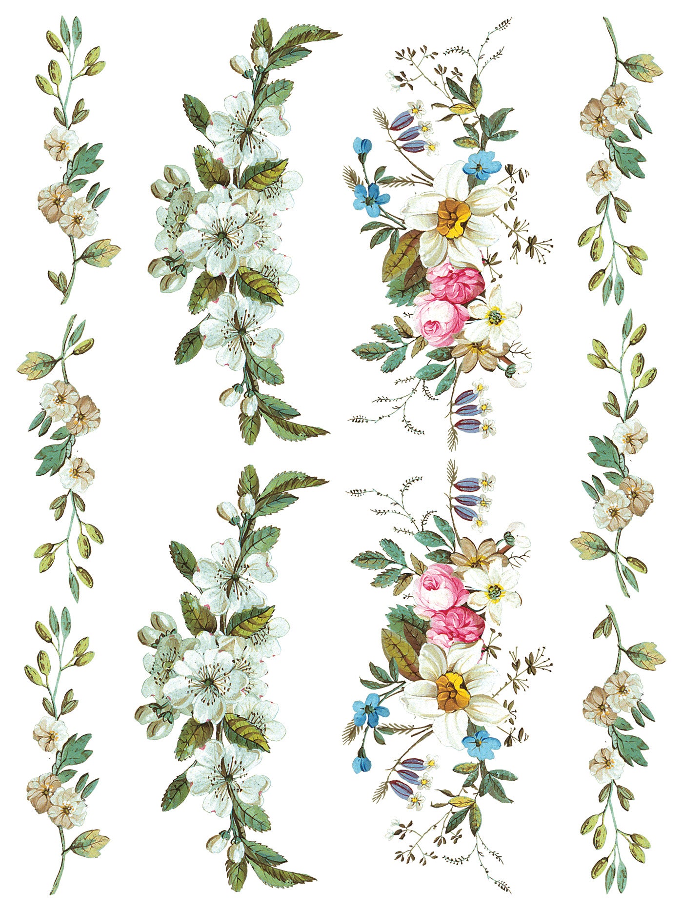 Lost Garden IOD Transfer Pad with (8) 12 X 16 Sheets by Iron Orchid Designs Rub-On Furniture Transfer Decal - new Release