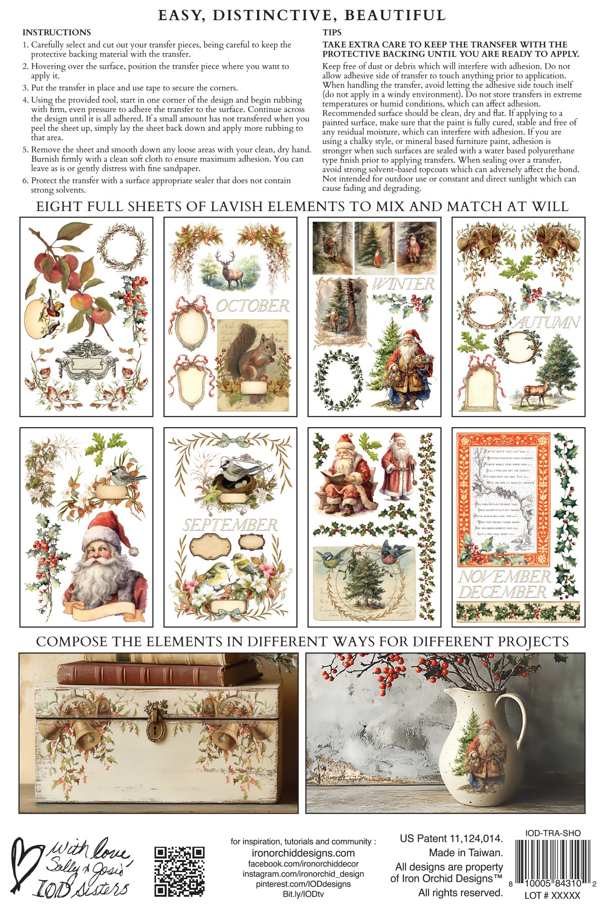 Santa’s Hollow IOD Transfer Pad with (8) 8 x 12 Sheets by Iron Orchid Designs Rub-On Furniture Transfer Decal - 2025 Limited Holiday Release