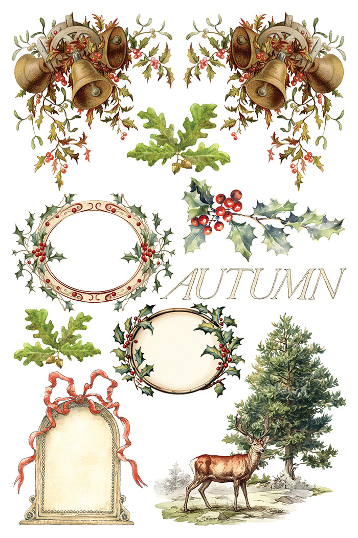 Santa’s Hollow IOD Transfer Pad with (8) 8 x 12 Sheets by Iron Orchid Designs Rub-On Furniture Transfer Decal - 2025 Limited Holiday Release