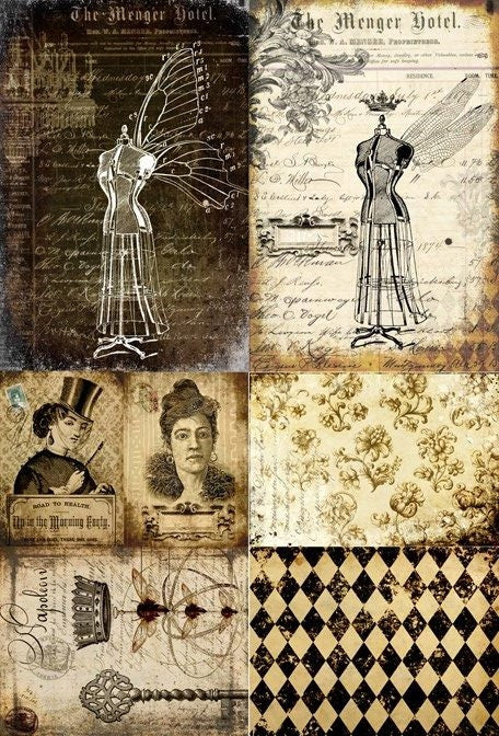 Roycycled Decoupage Paper | Dress Form Project Blocks 20" x 29" Sheet