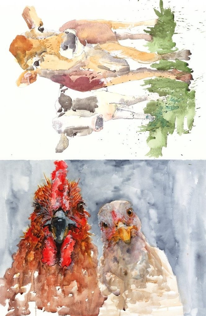 Roycycled Decoupage Paper | Farm Animals 20" x 29" Sheet