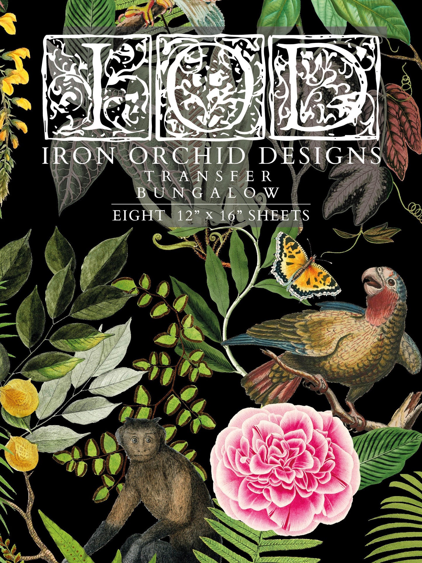 Bungalow IOD Transfer pad with (8) 12 X 16 Sheets by Iron Orchid Designs Rub-On Furniture Transfer Decal