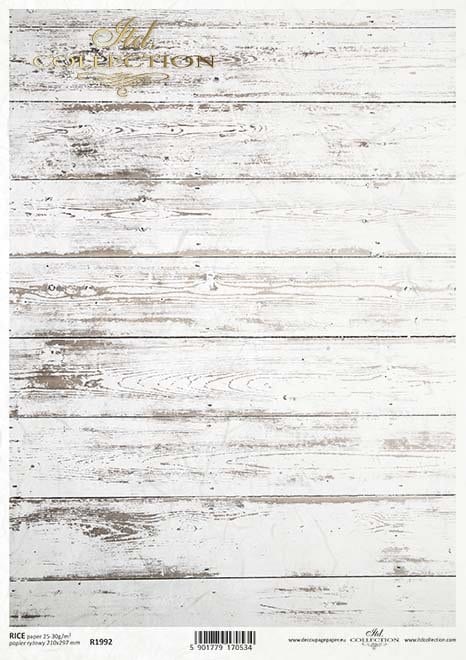 Boards Horizontal White ITD Decoupage Rice Paper | Size A4 | 8.27x11.7 in | R1992