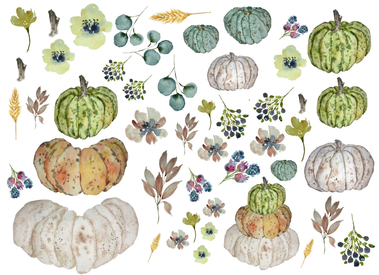 Roycycled Decoupage Paper | Heirloom Pumpkins 20" x 29" Sheet