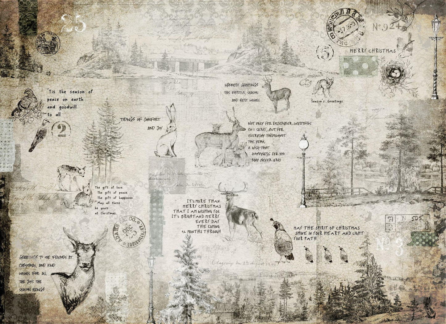 Roycycled Decoupage Paper | Christmas Journal 20" x 29" Sheet