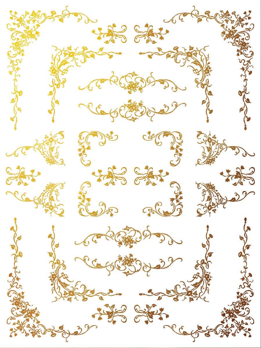 Si Belle IOD Gold Foil Transfer Pad with (4) 12 X 16 Sheets by Iron Orchid Designs Rub-On Furniture Transfer Decal