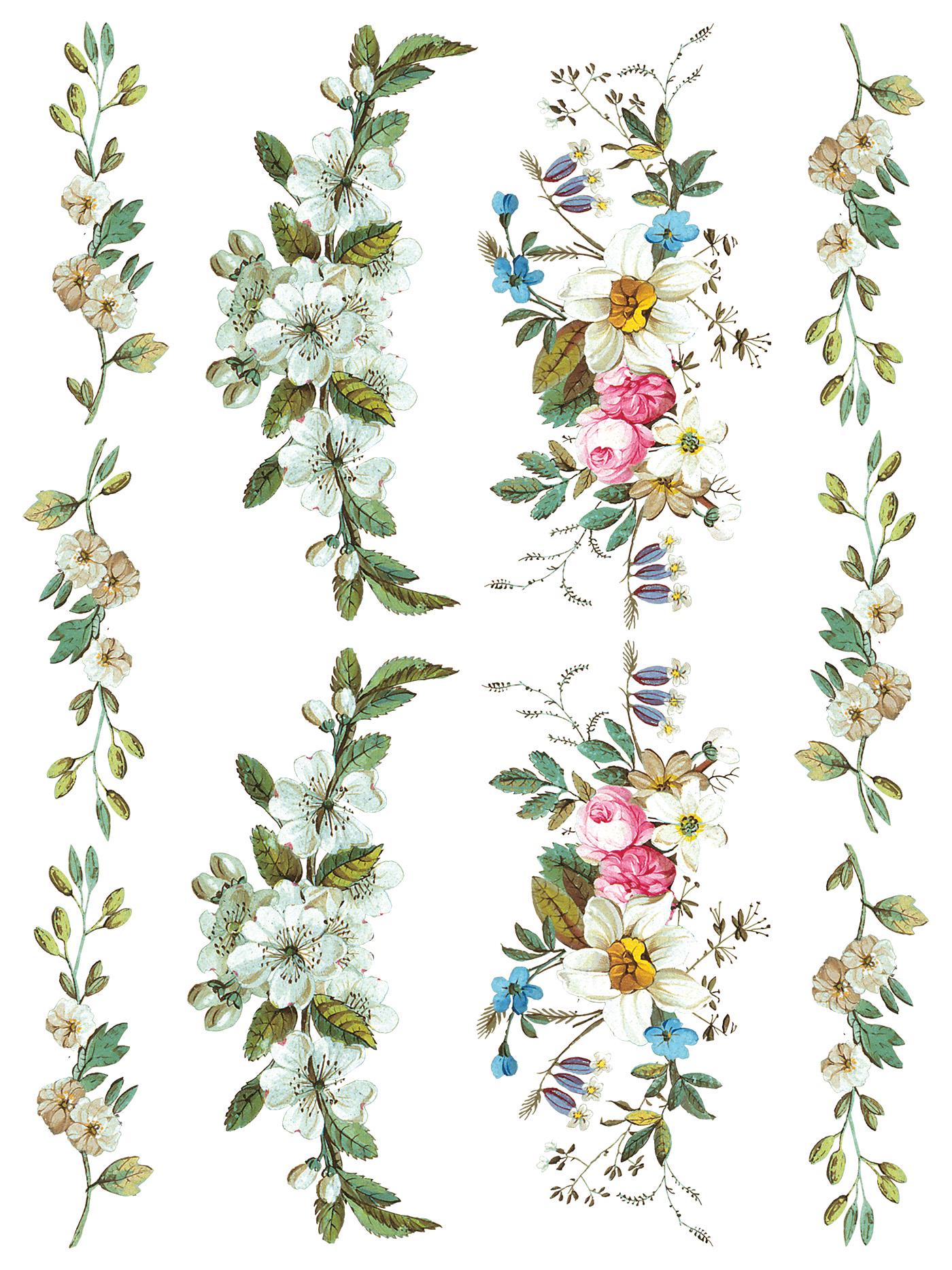 Lost Garden IOD Transfer Pad with (8) 12 X 16 Sheets by Iron Orchid Designs Rub-On Furniture Transfer Decal - New Release