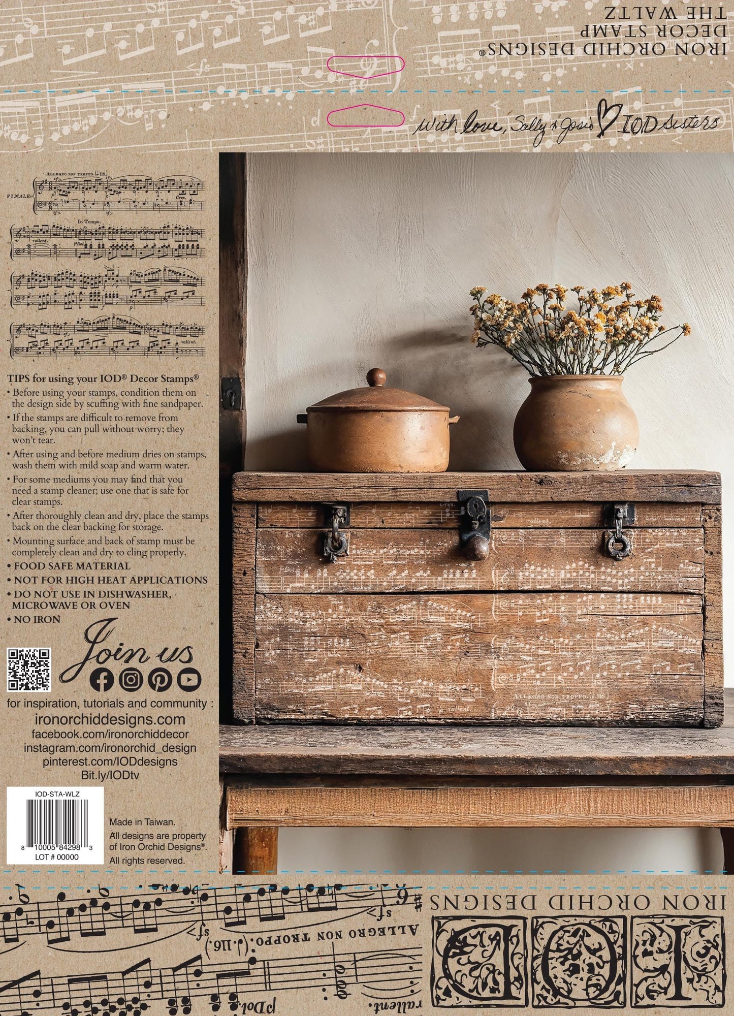 The Waltz 12 x 12 IOD stamp - by Iron Orchid Designs