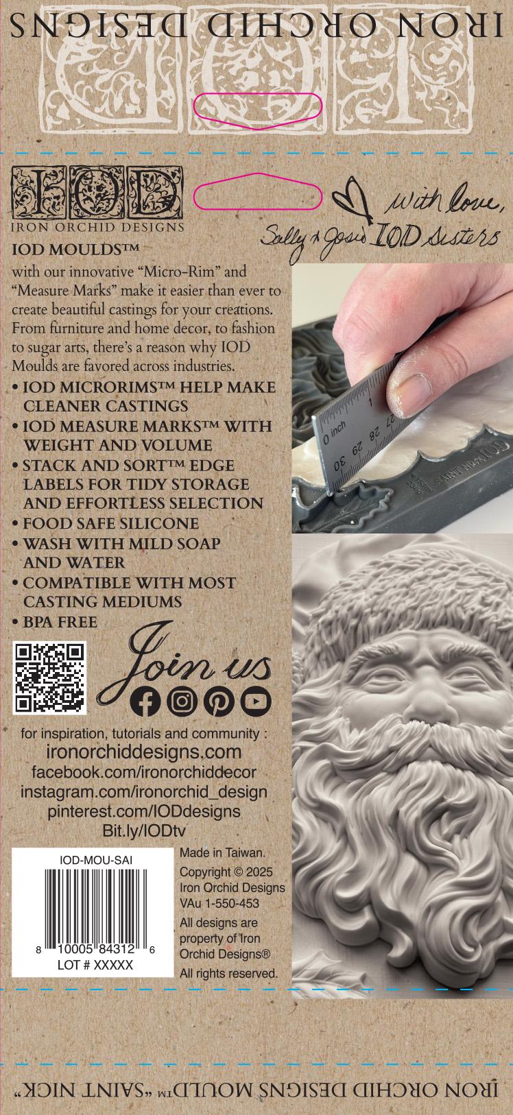 Saint Nick IOD décor mould 5 x 7 - by Iron Orchid Designs - 2025 Limited Holiday Release