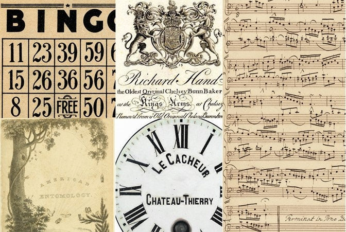 Roycycled Decoupage Paper | Typography Blocks 20" x 30"