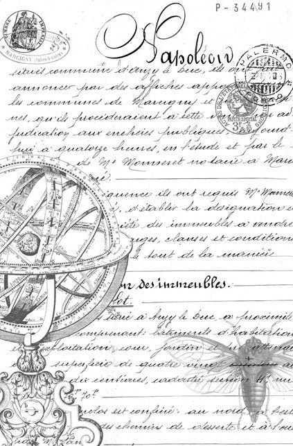 Roycycled Decoupage Paper | Script 20" x 30"