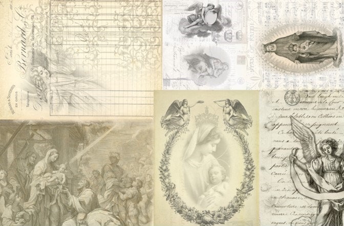 Roycycled Decoupage Paper | Angels Masterboard 20" x 30"