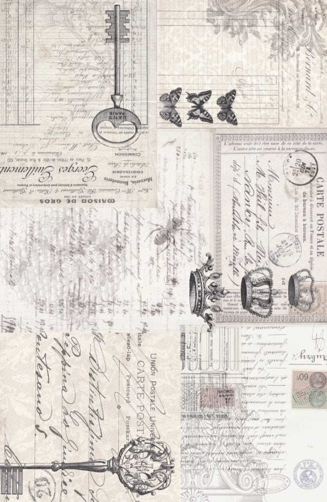 Roycycled Decoupage Paper | Ephemera Collage 20" x 30"